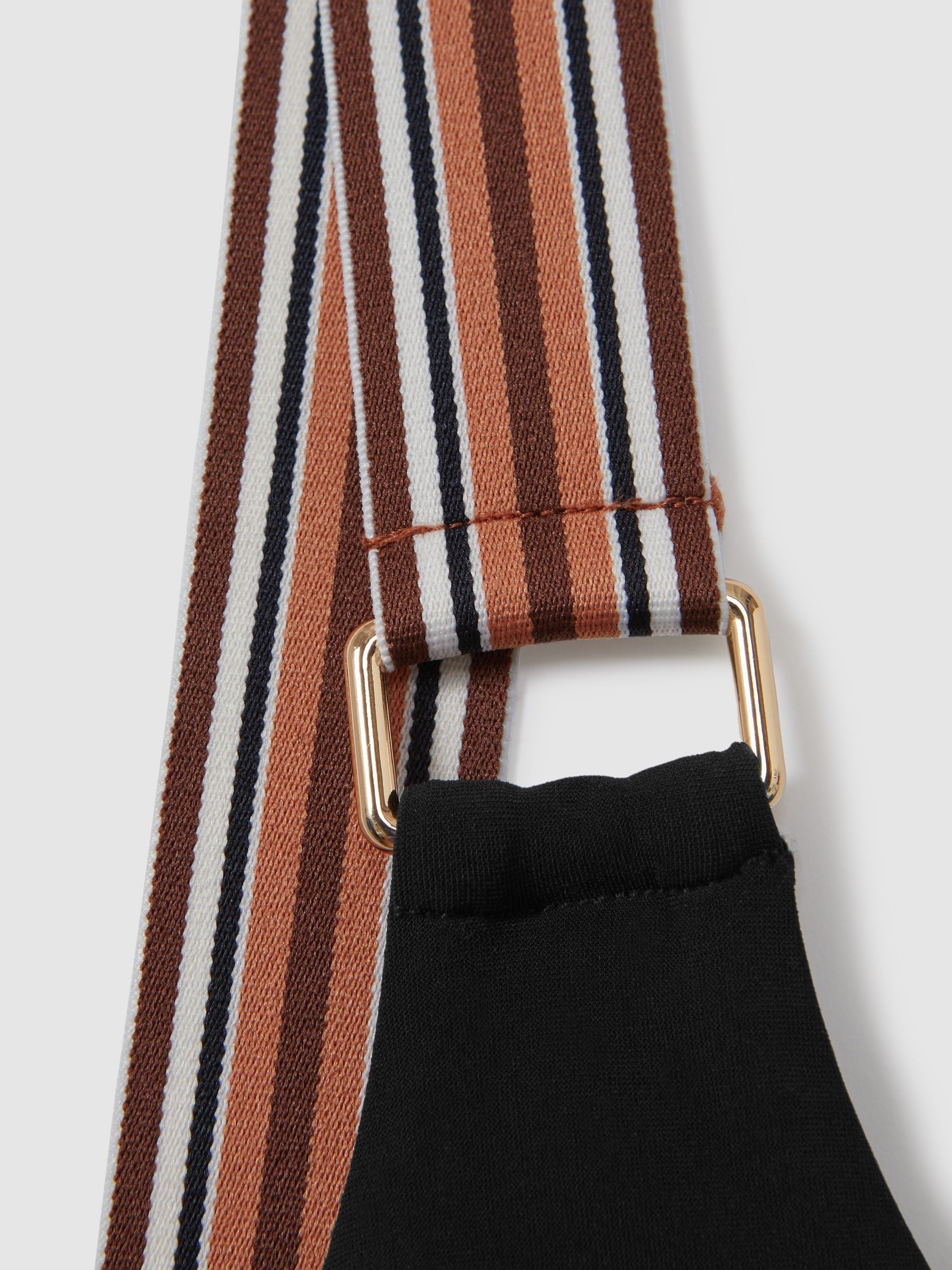 Striped Strap Bikini Top in Black/Brown - Image 5 of 5