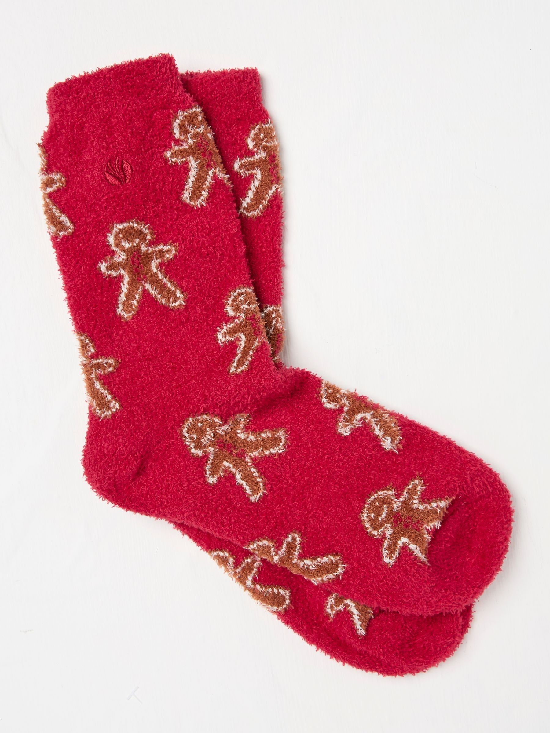 Red Gingerbread Cosy Socks - Image 1 of 2