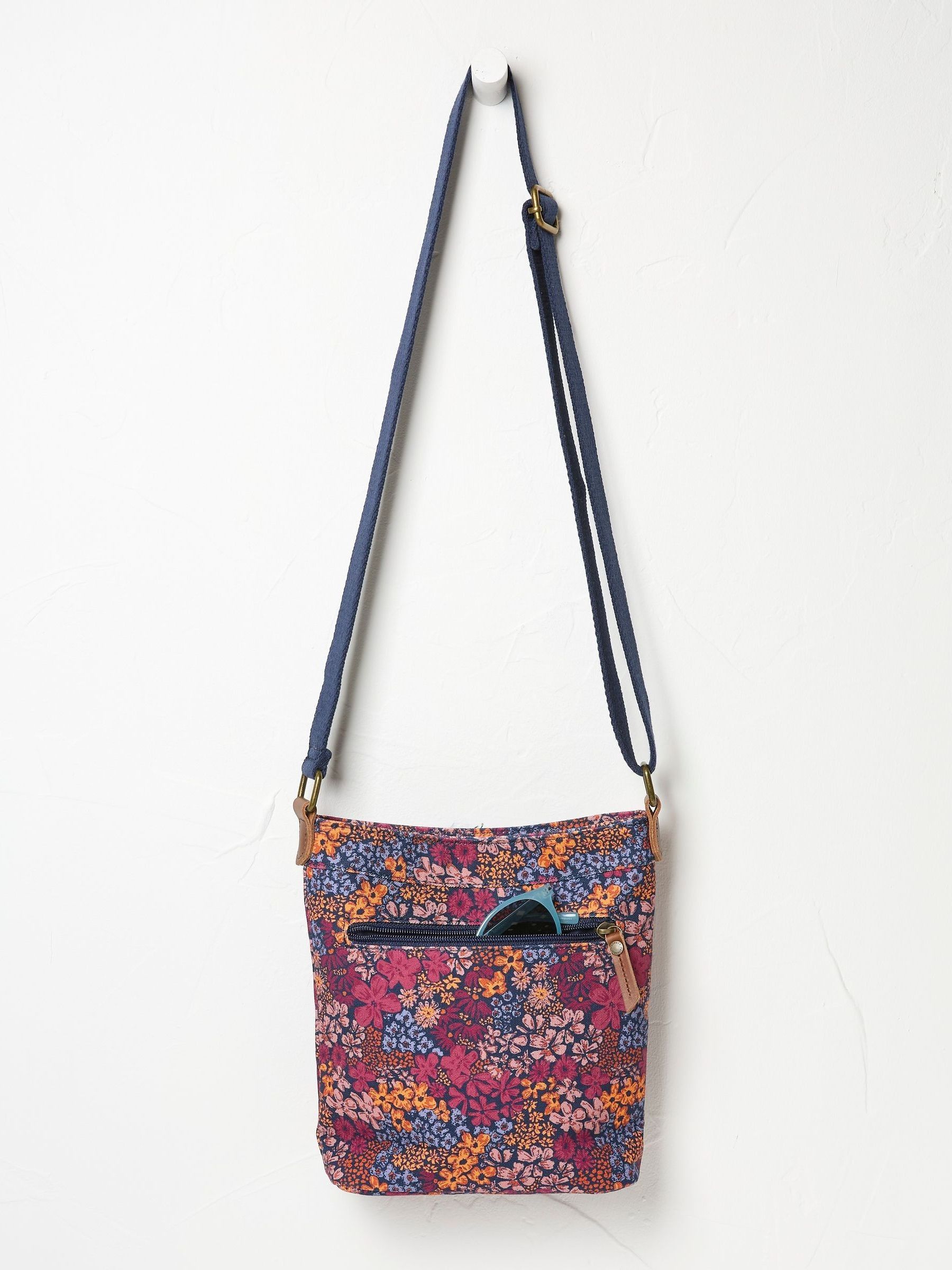 Purple Floral Mini Cross-Body Canvas Bag - Image 2 of 2