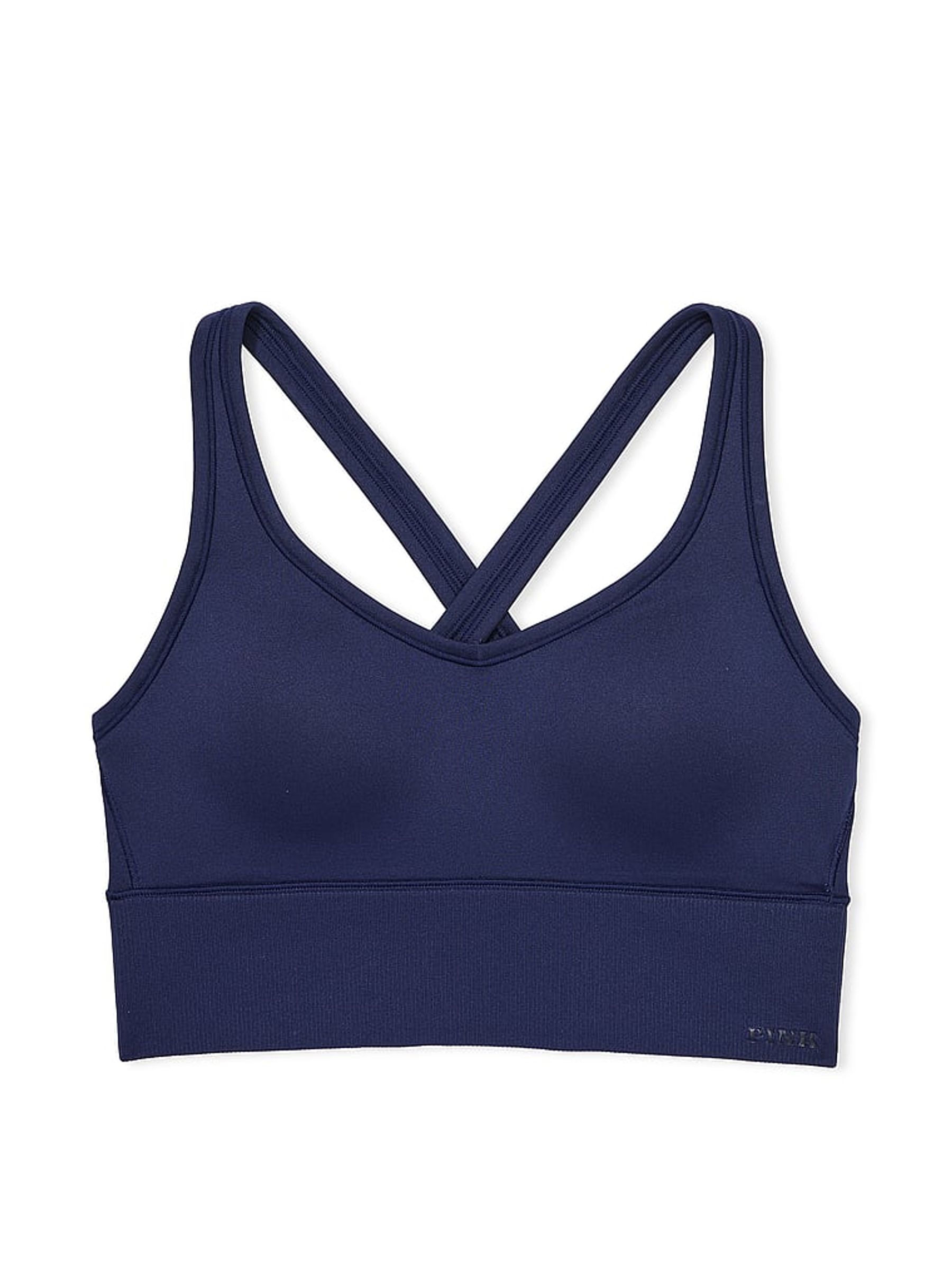 Midnight Navy Blue Seamless Sports Bra Top - Image 4 of 4