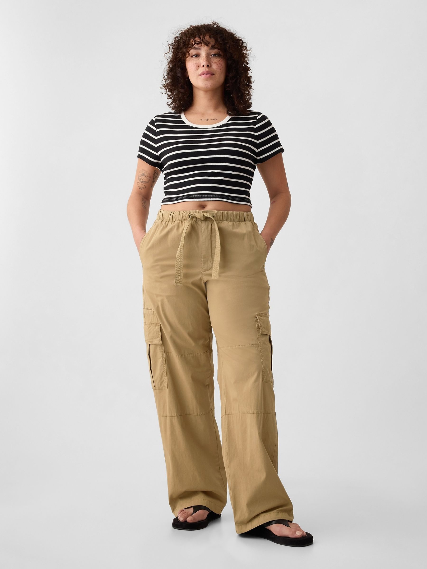 Brown Cargo Easy Trousers - Image 5 of 8