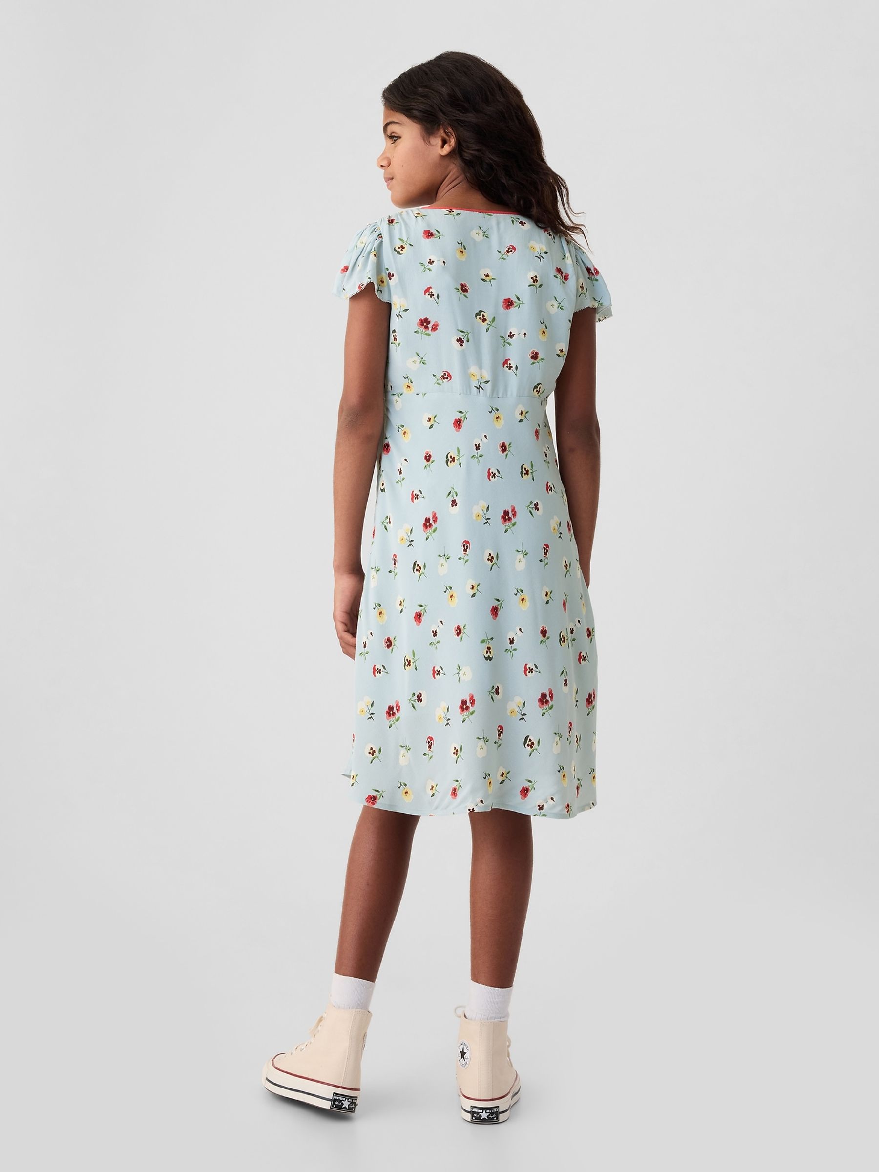 Light Blue DÔEN Floral Dress (Kids) - Image 2 of 4