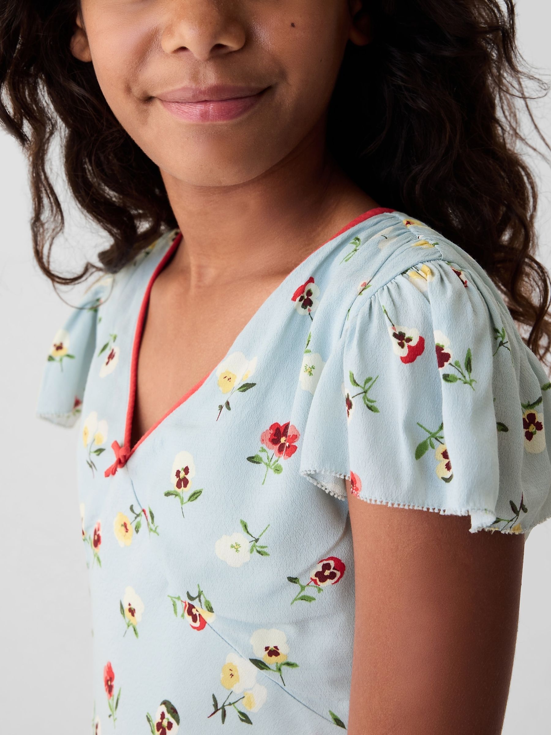 Light Blue DÔEN Floral Dress (Kids) - Image 3 of 4