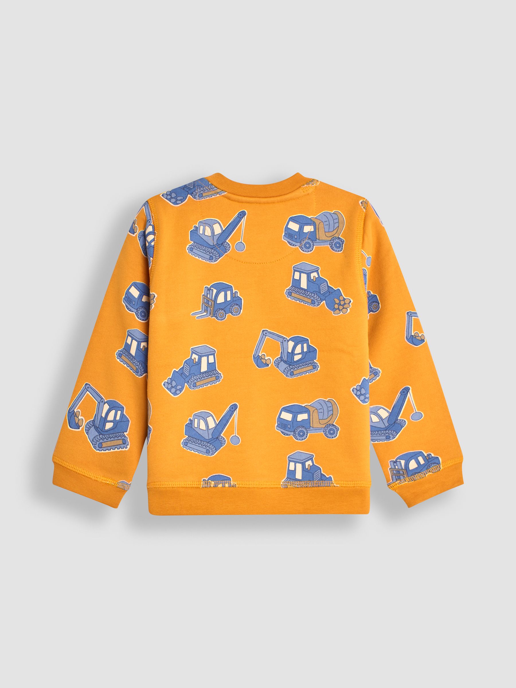 Mustard Yellow & Blue Construction Vehicle Construction Vehicle Print Sweatshirt - Image 2 of 3