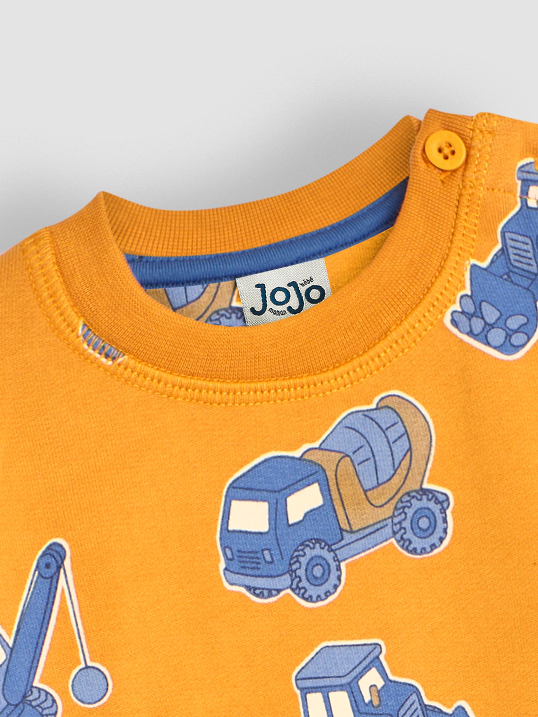 Mustard Yellow & Blue Construction Vehicle Construction Vehicle Print Sweatshirt - Image 3 of 3