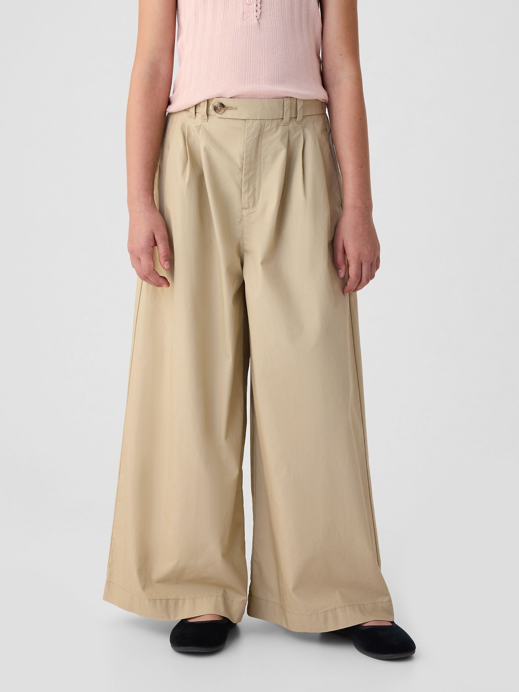 Beige DÔEN High Waisted Chino Trousers (Kids) - Image 1 of 5