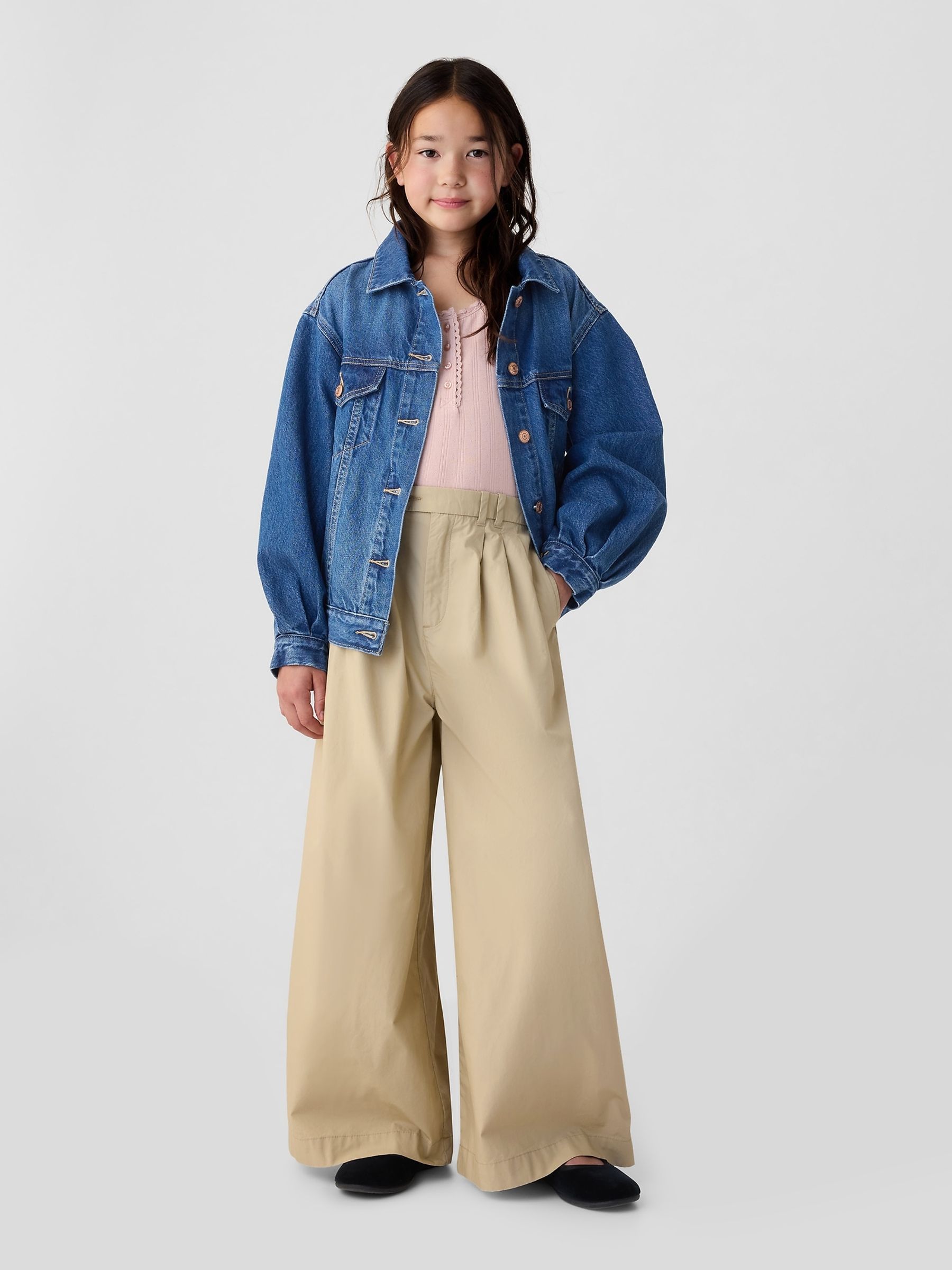 Beige DÔEN High Waisted Chino Trousers (Kids) - Image 3 of 5