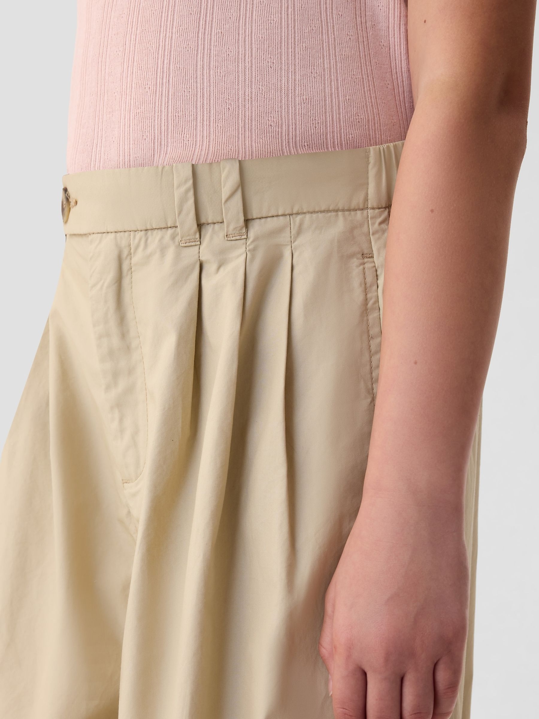 Beige DÔEN High Waisted Chino Trousers (Kids) - Image 4 of 5