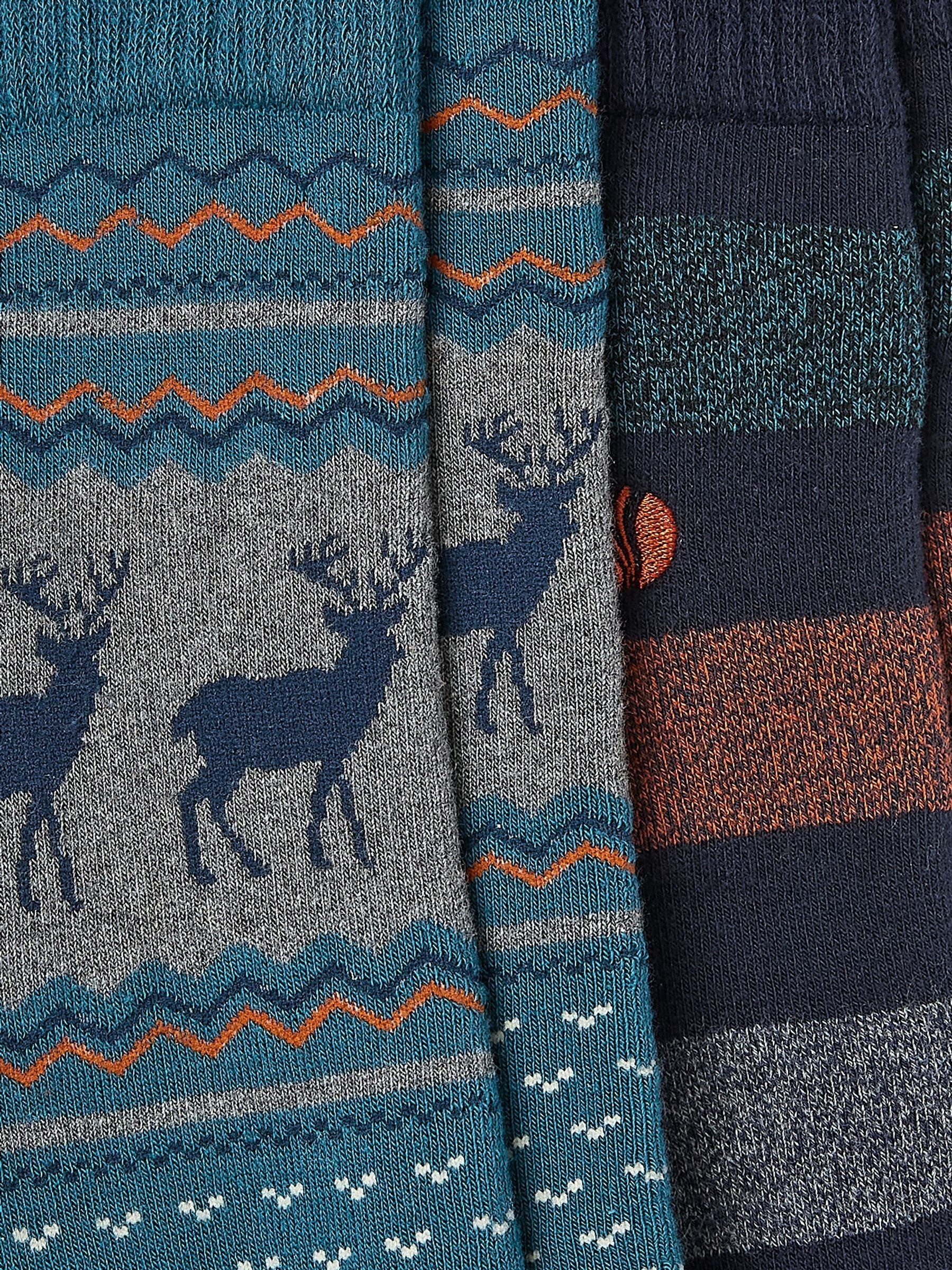 Blue Teal Stag Thermal Socks 2 Pack - Image 2 of 2