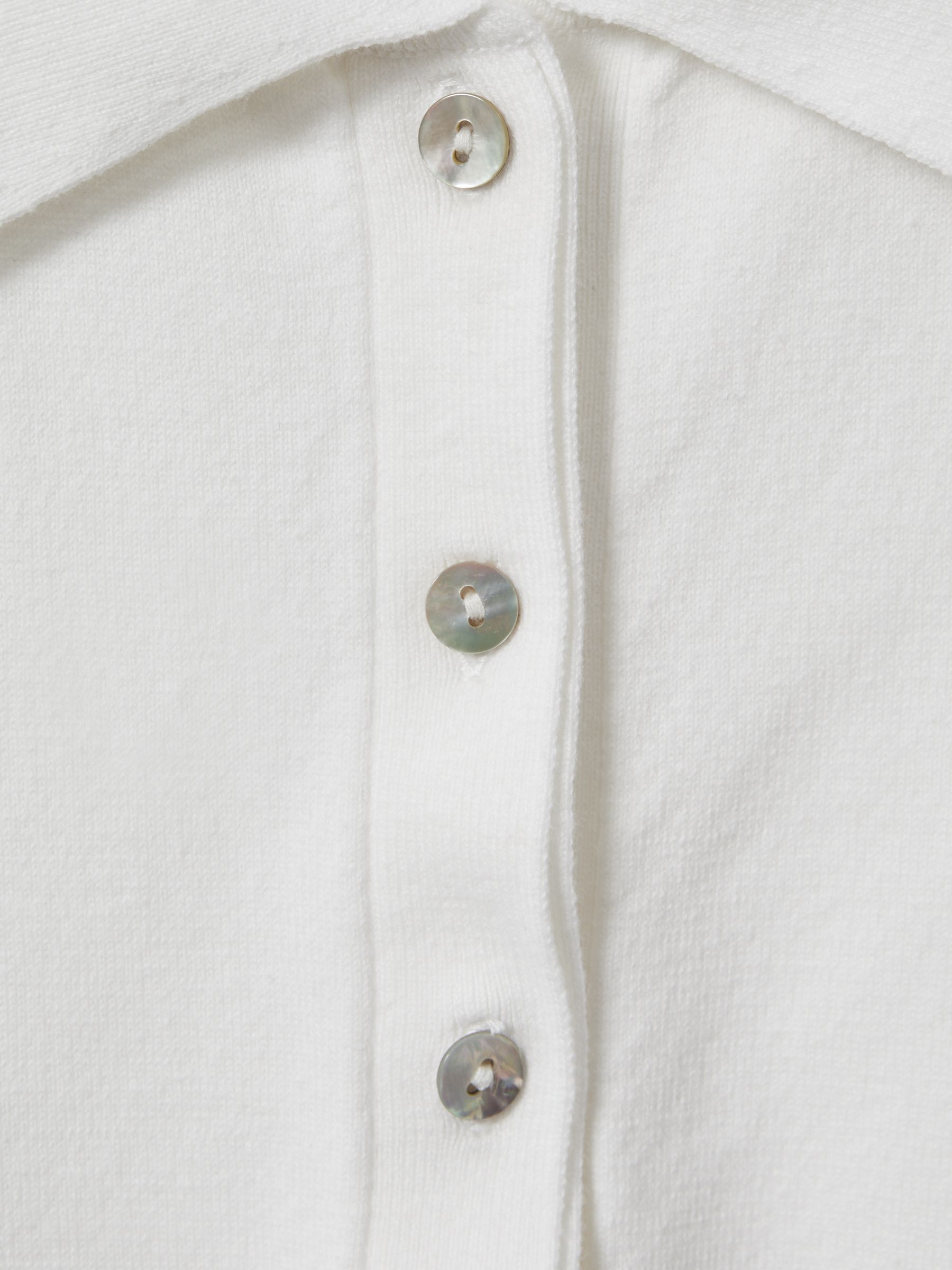 Cotton Blend Polo Shirt in Ivory - Image 5 of 5