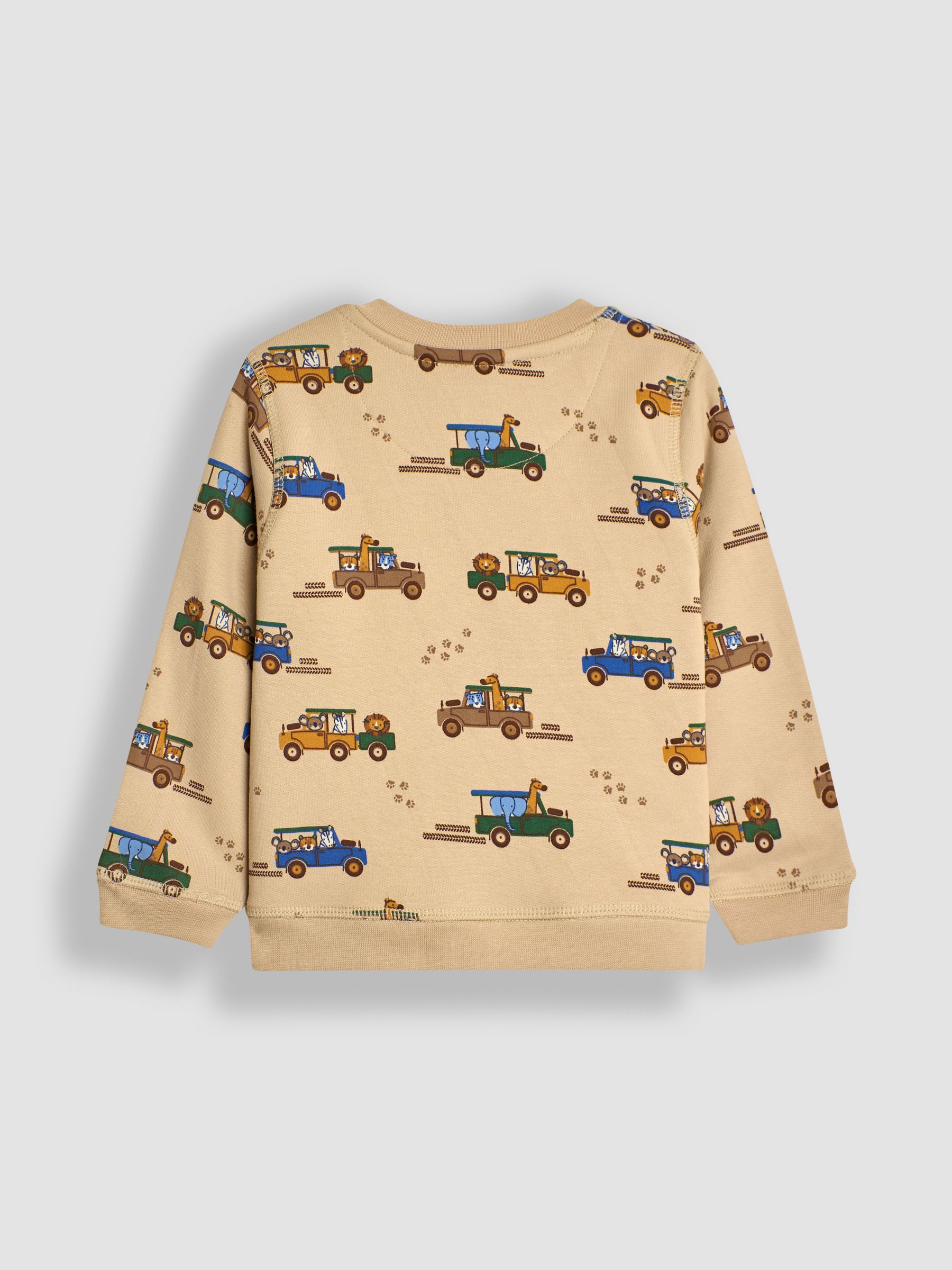Brown Safari Jeep Construction Vehicle Print Sweatshirt - Image 2 of 3