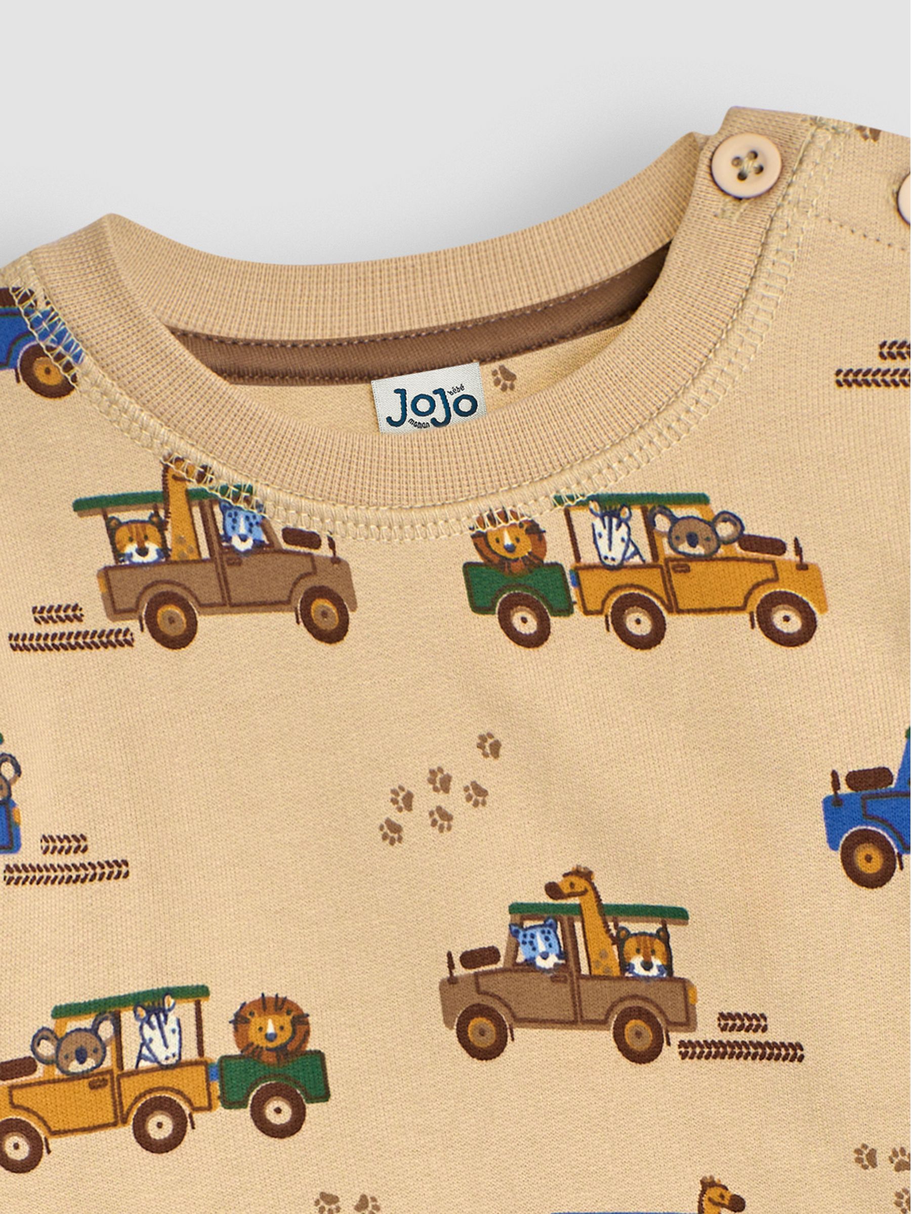 Brown Safari Jeep Construction Vehicle Print Sweatshirt - Image 3 of 3