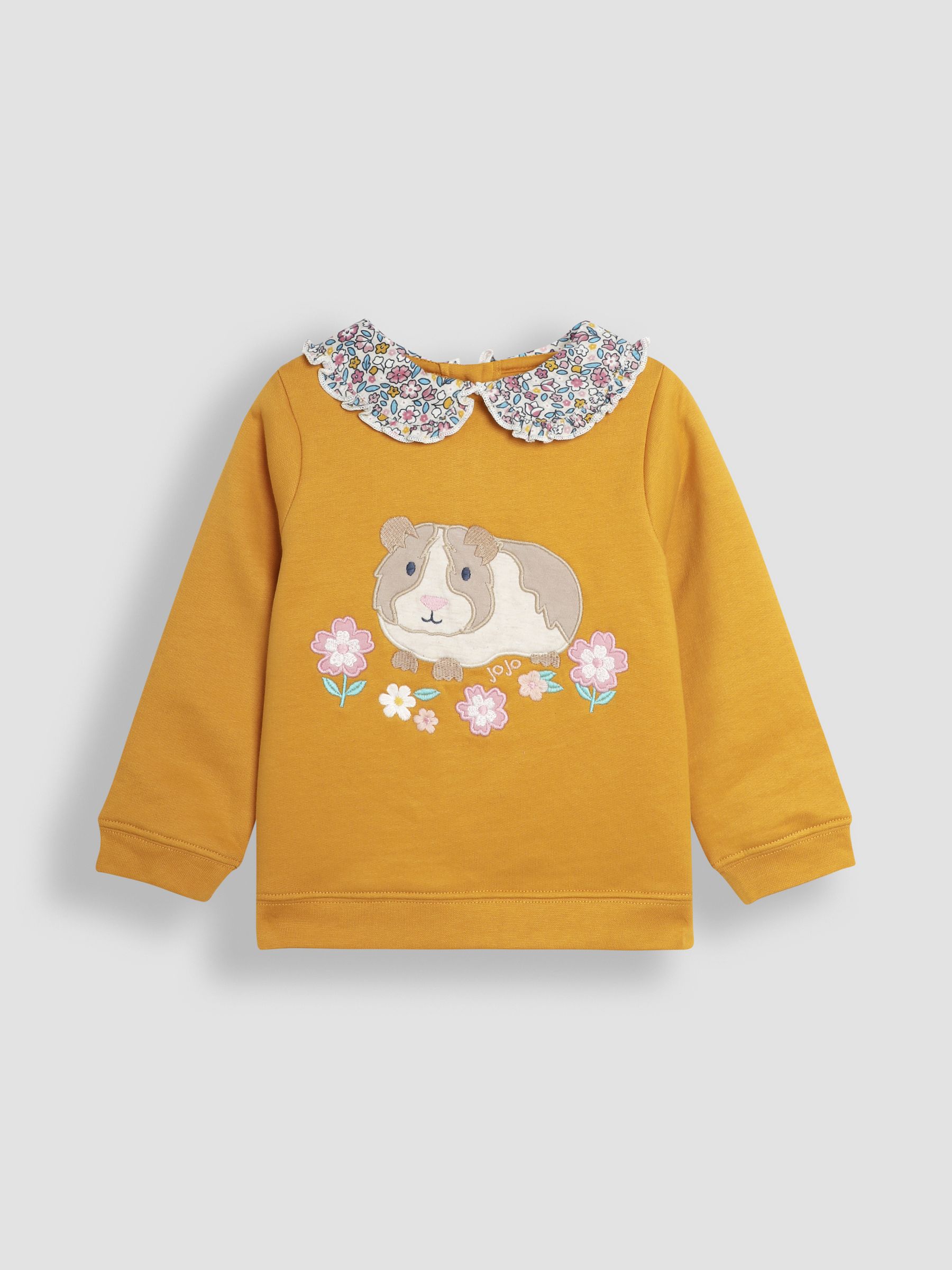 Mustard Yellow Guinea Pig Appliqué Sweatshirt and Leggings Set - Image 2 of 6