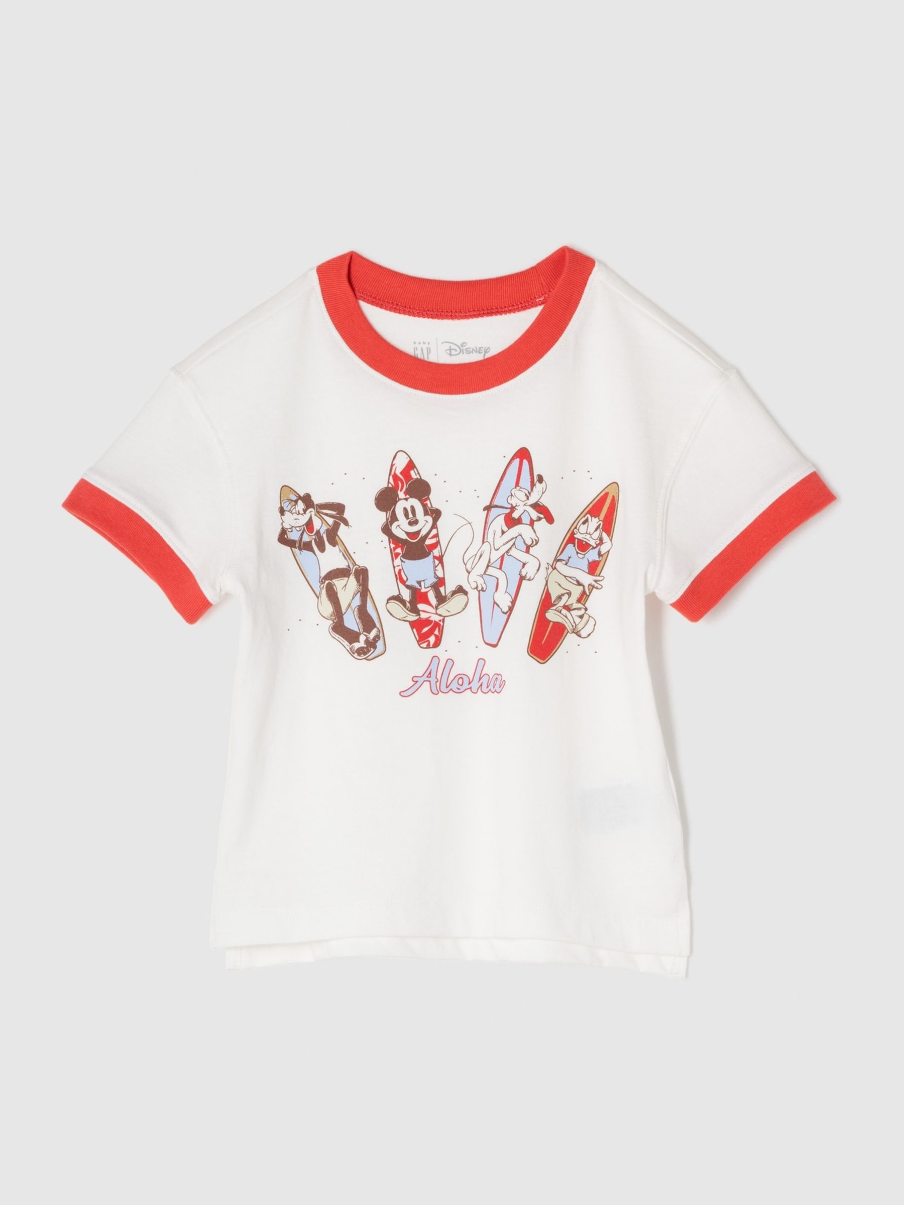 White/Red Cotton Disney Graphic Short Sleeve T-Shirt (12mths-5yrs) - Image 1 of 1
