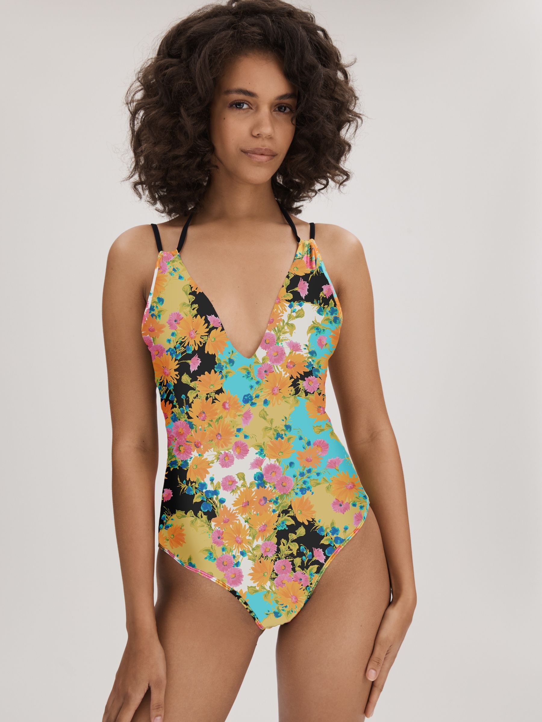 Florere Printed Dual Strap Swimsuit in Multi - Image 1 of 5