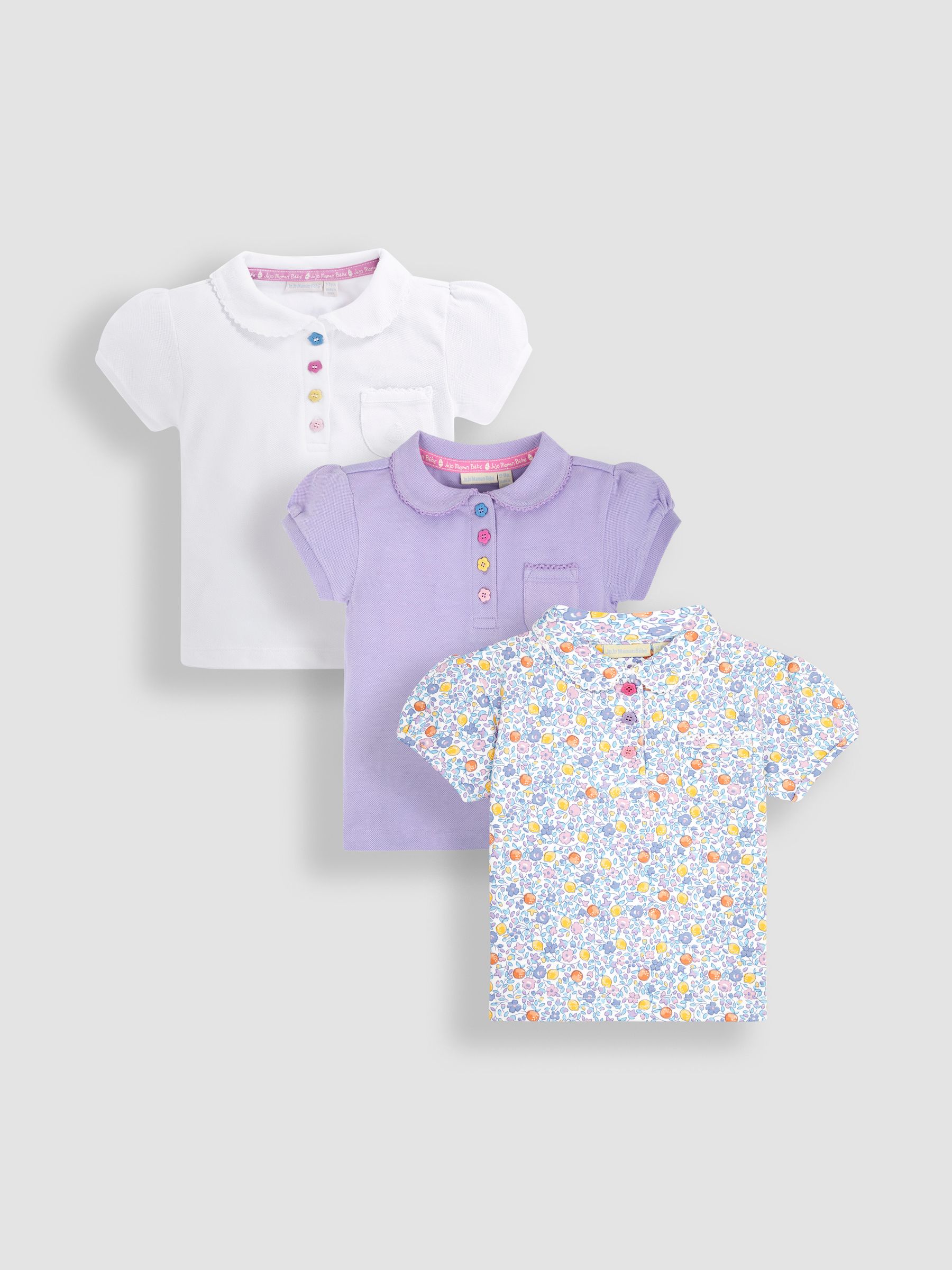 Lilac 3-Pack Pretty Polo Shirts - Image 1 of 1