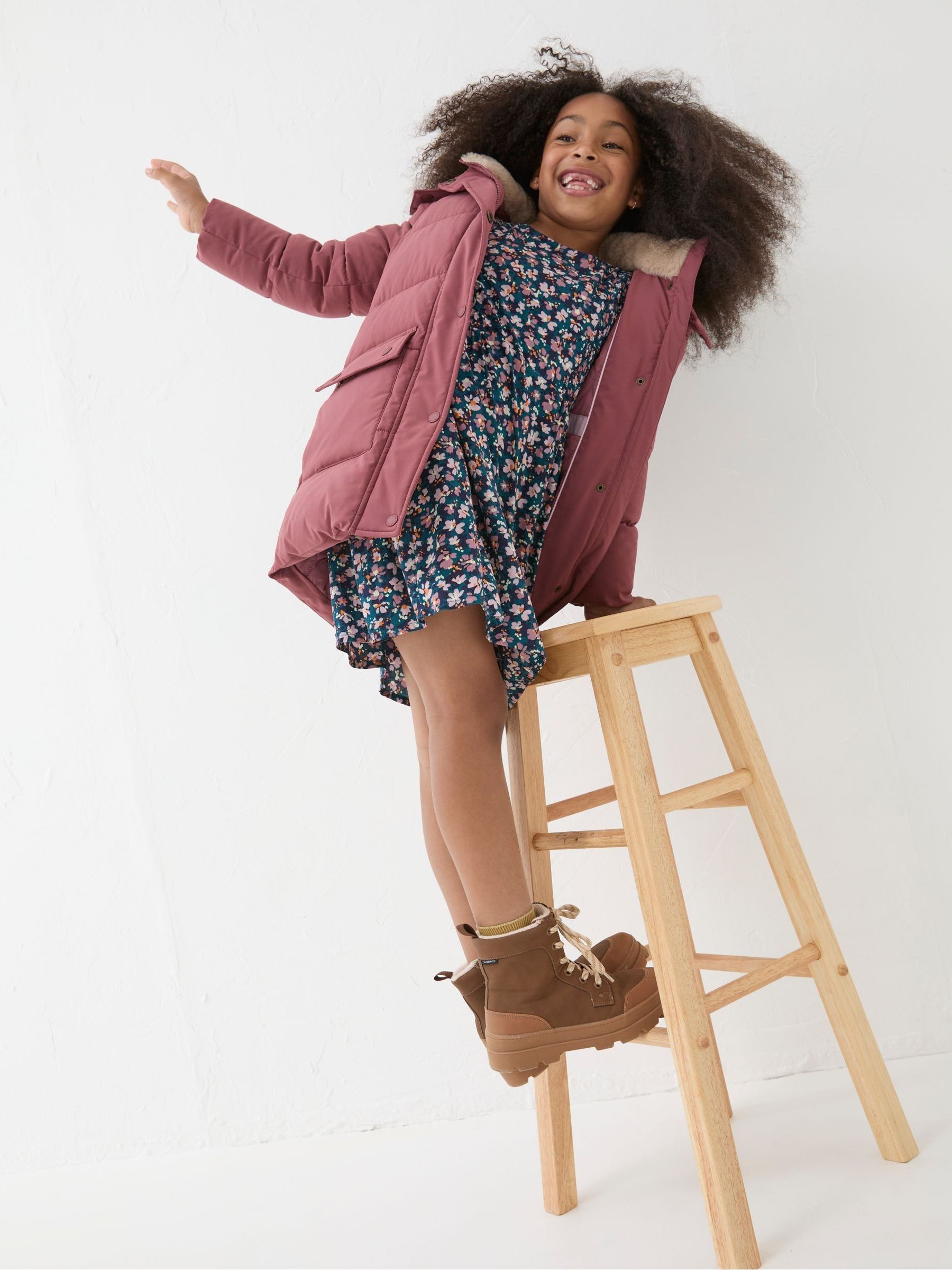 Letty Rose Pink Longline Padded Jacket - Image 3 of 6