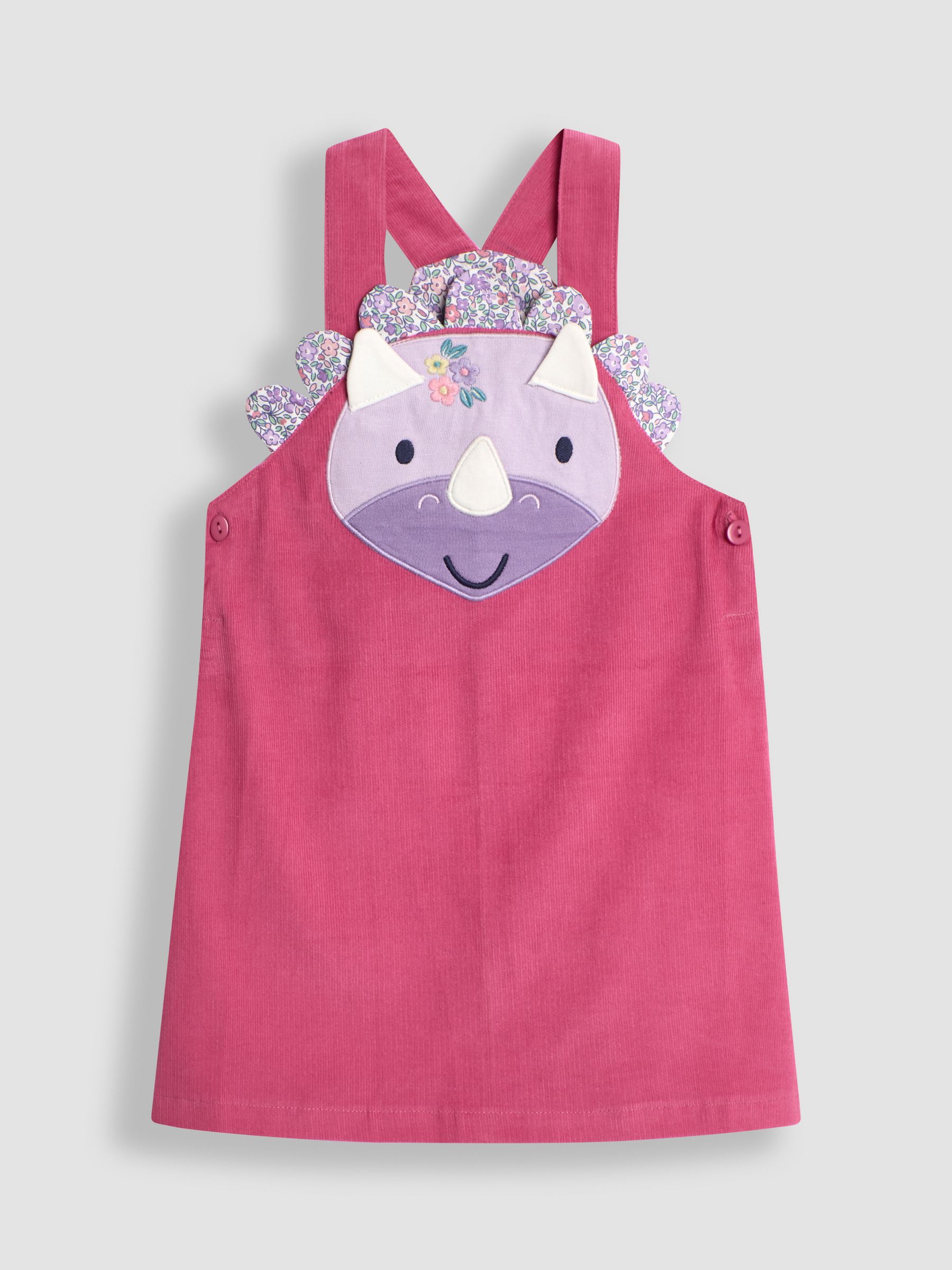 Fuchsia Novelty Appliqué Cord Pinafore Dress & Top Set - Image 2 of 5