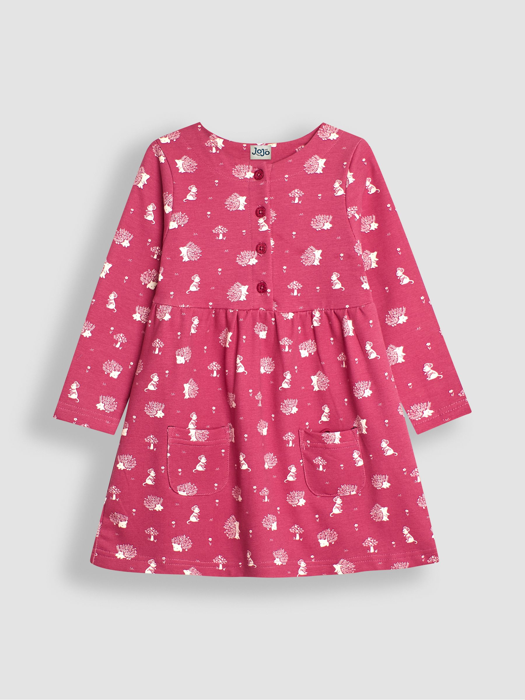 Rose Pink Hedgehog Button Front Dress - Image 1 of 4