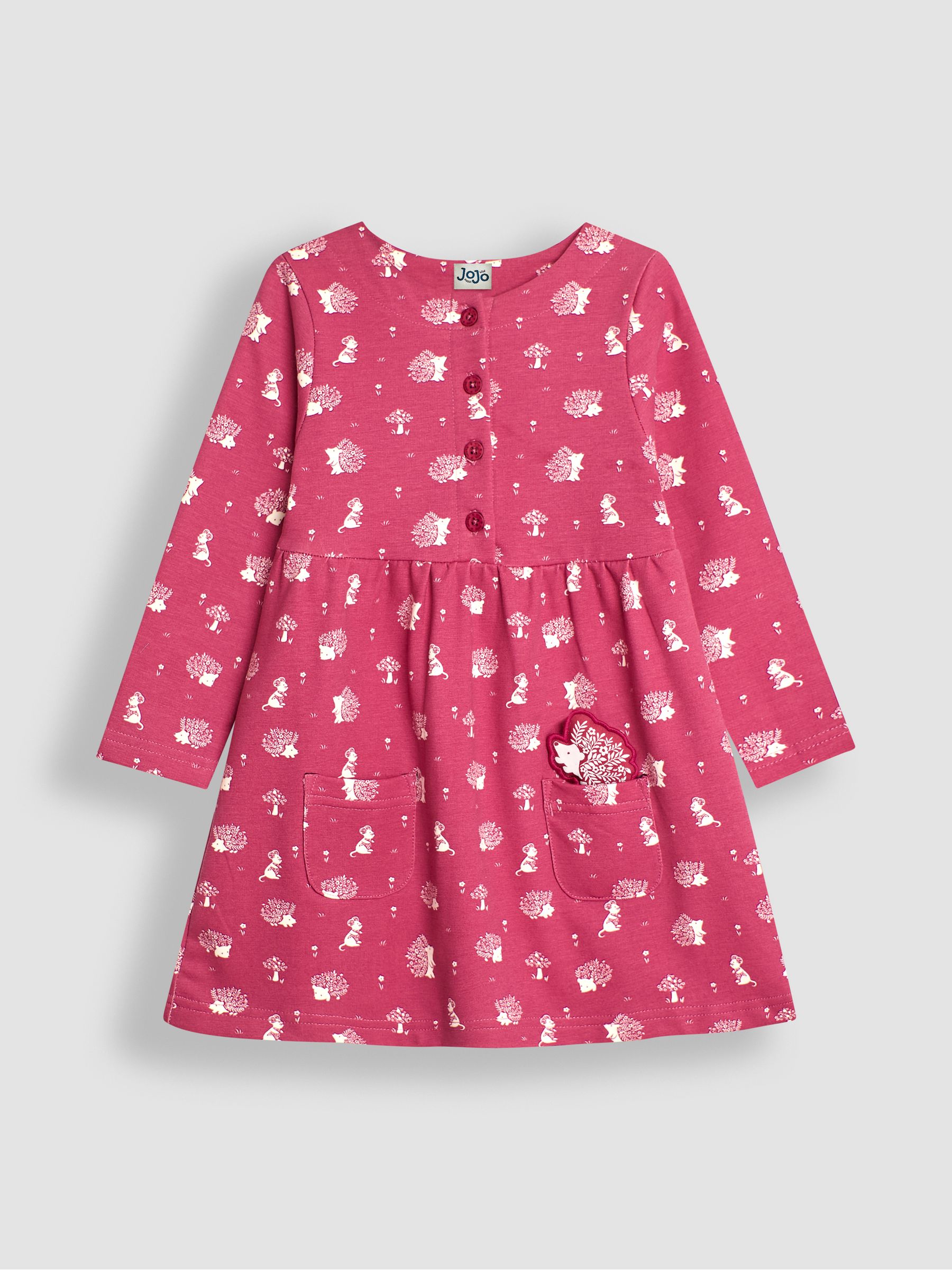 Rose Pink Hedgehog Button Front Dress - Image 3 of 4