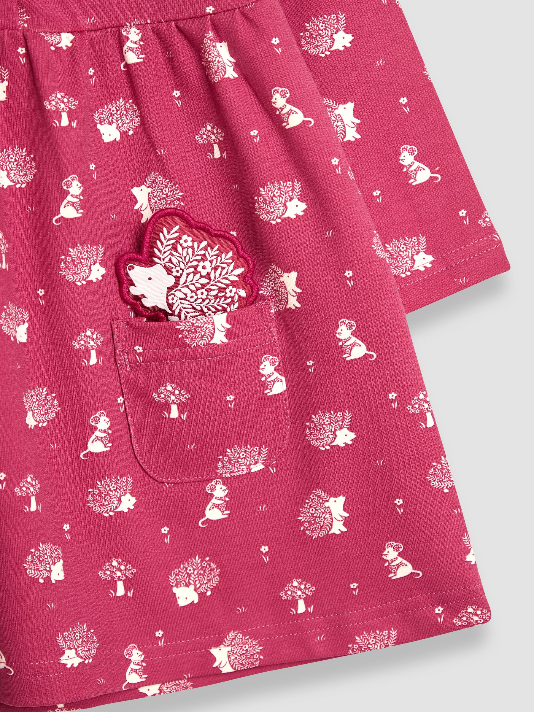 Rose Pink Hedgehog Button Front Dress - Image 4 of 4