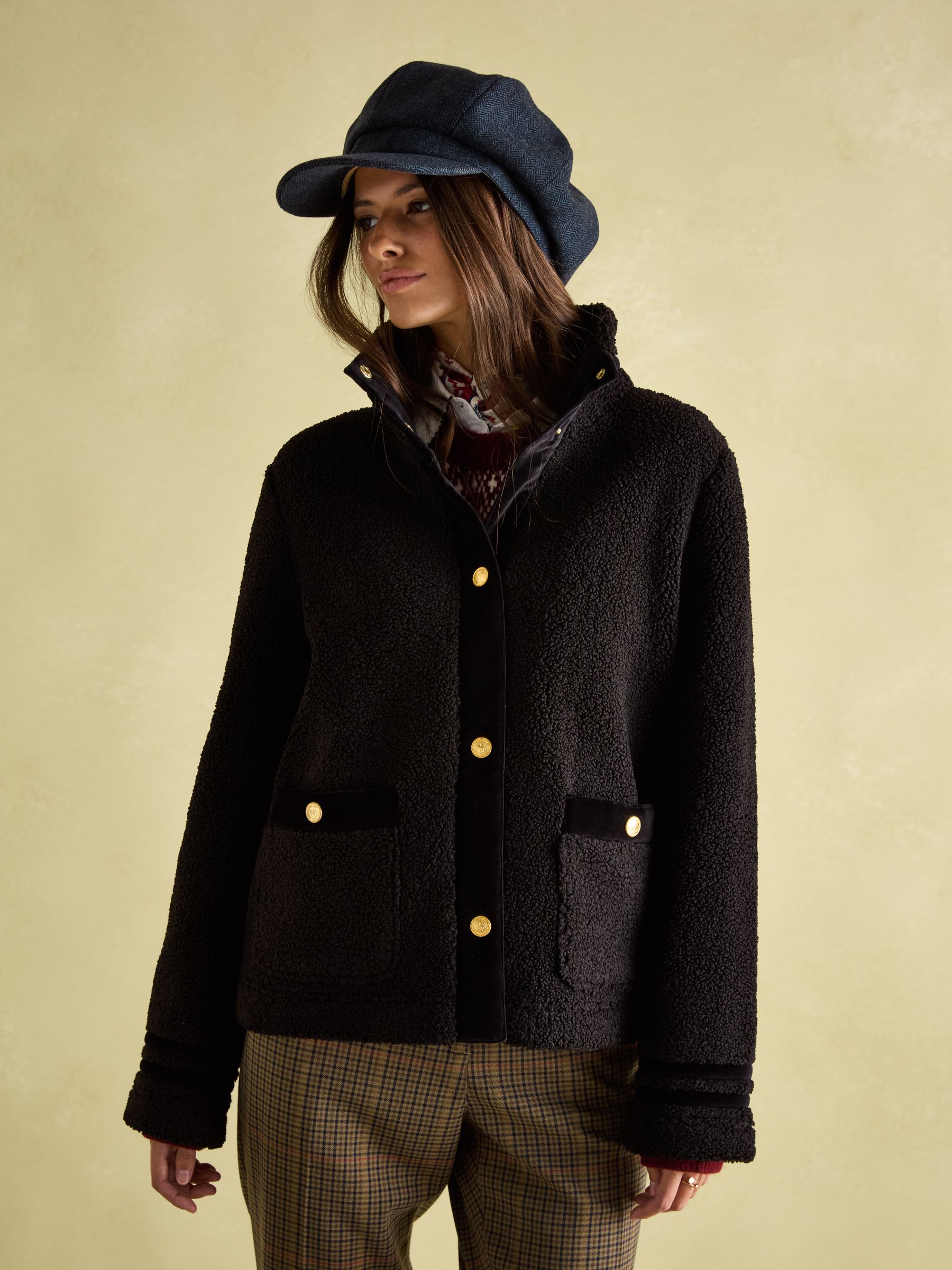 Fleur Black Fleece Jacket - Image 1 of 12