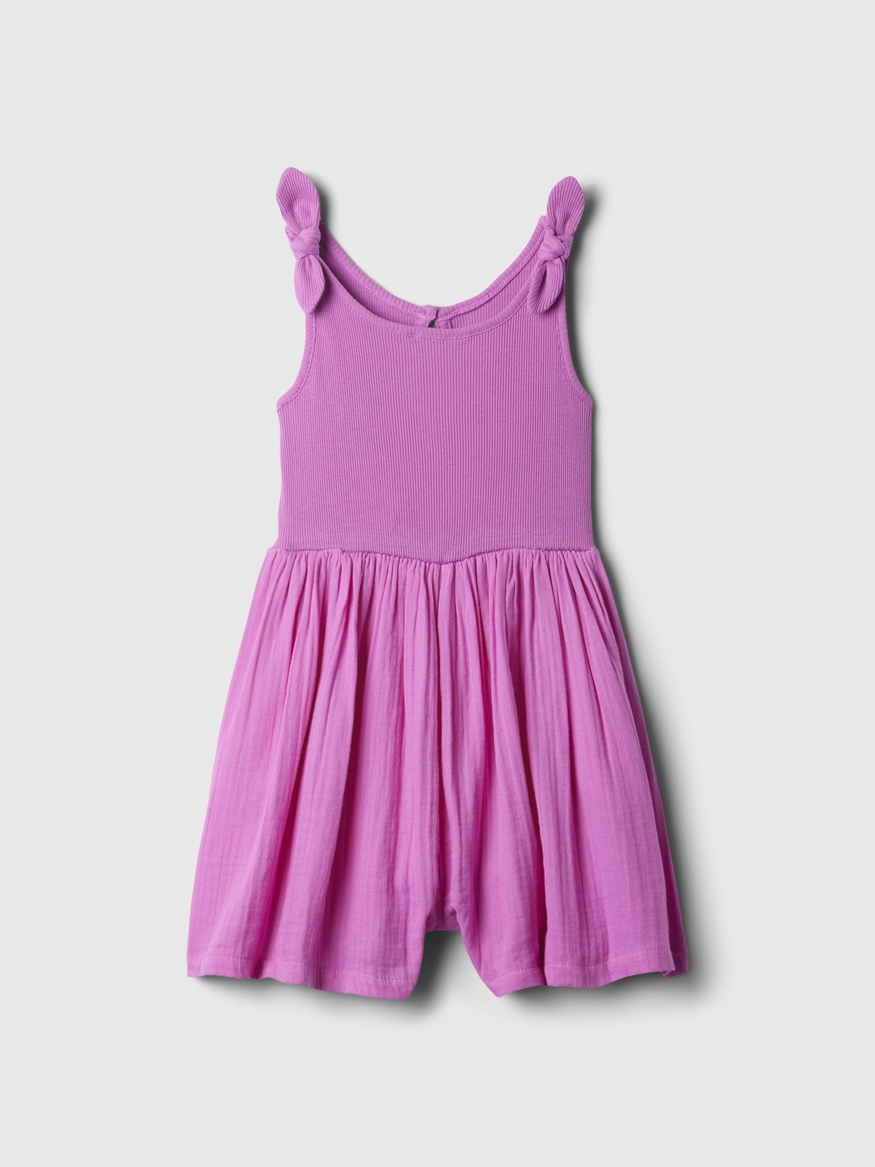 Pink Crinkle Gauze Playsuit (12mths-5yrs) - Image 1 of 2