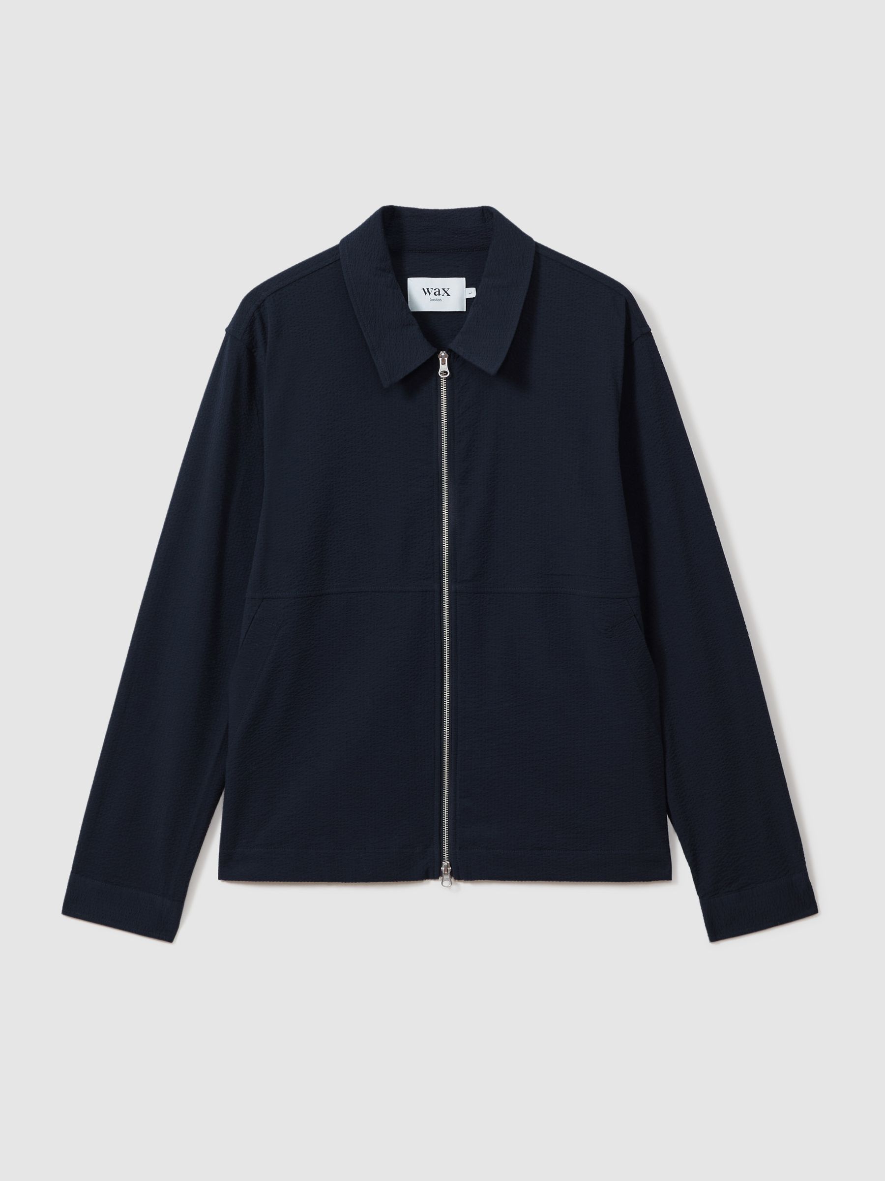 Wax London Seersucker Jacket in Navy - Image 2 of 6