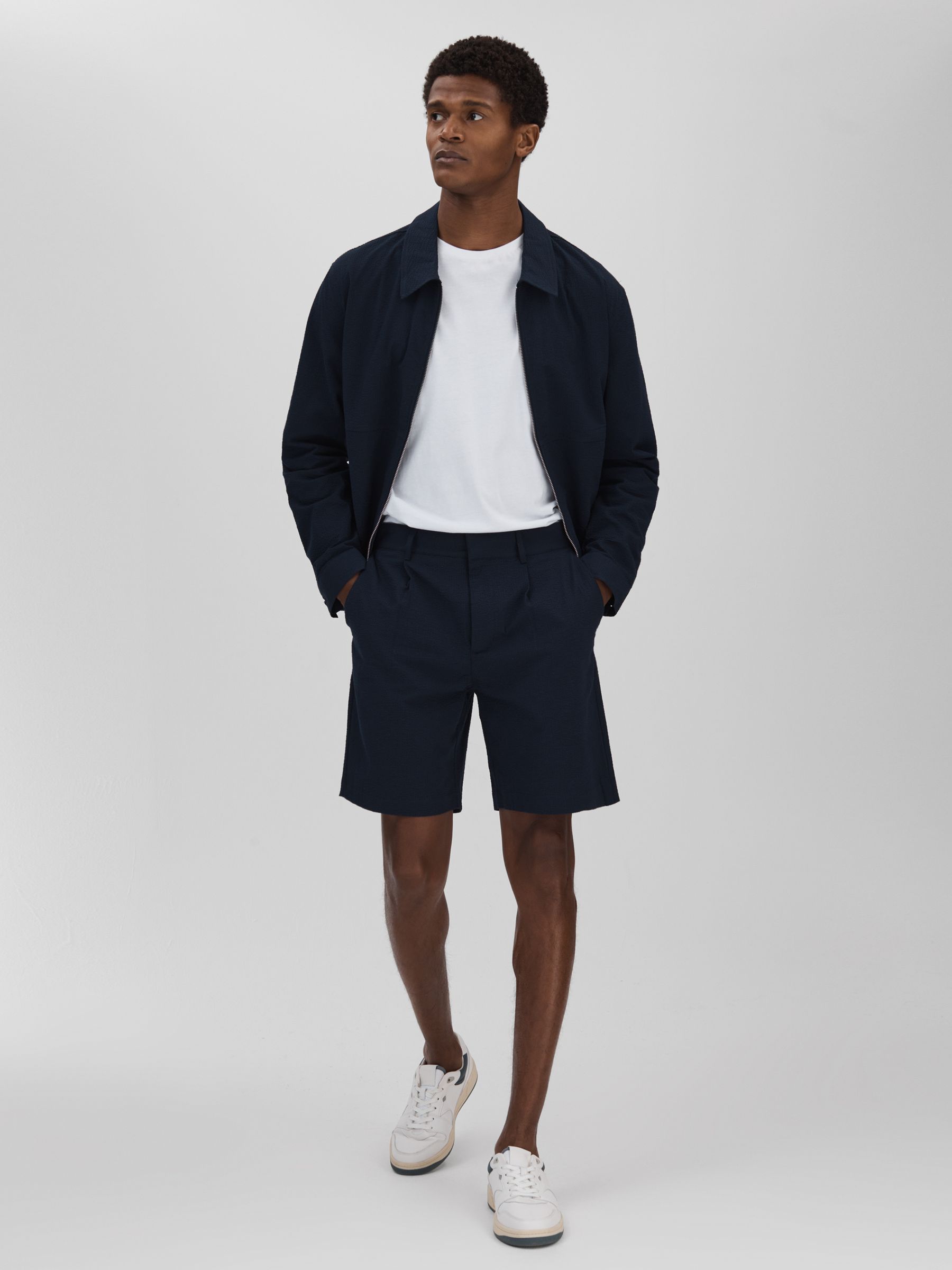 Wax London Seersucker Jacket in Navy - Image 3 of 6