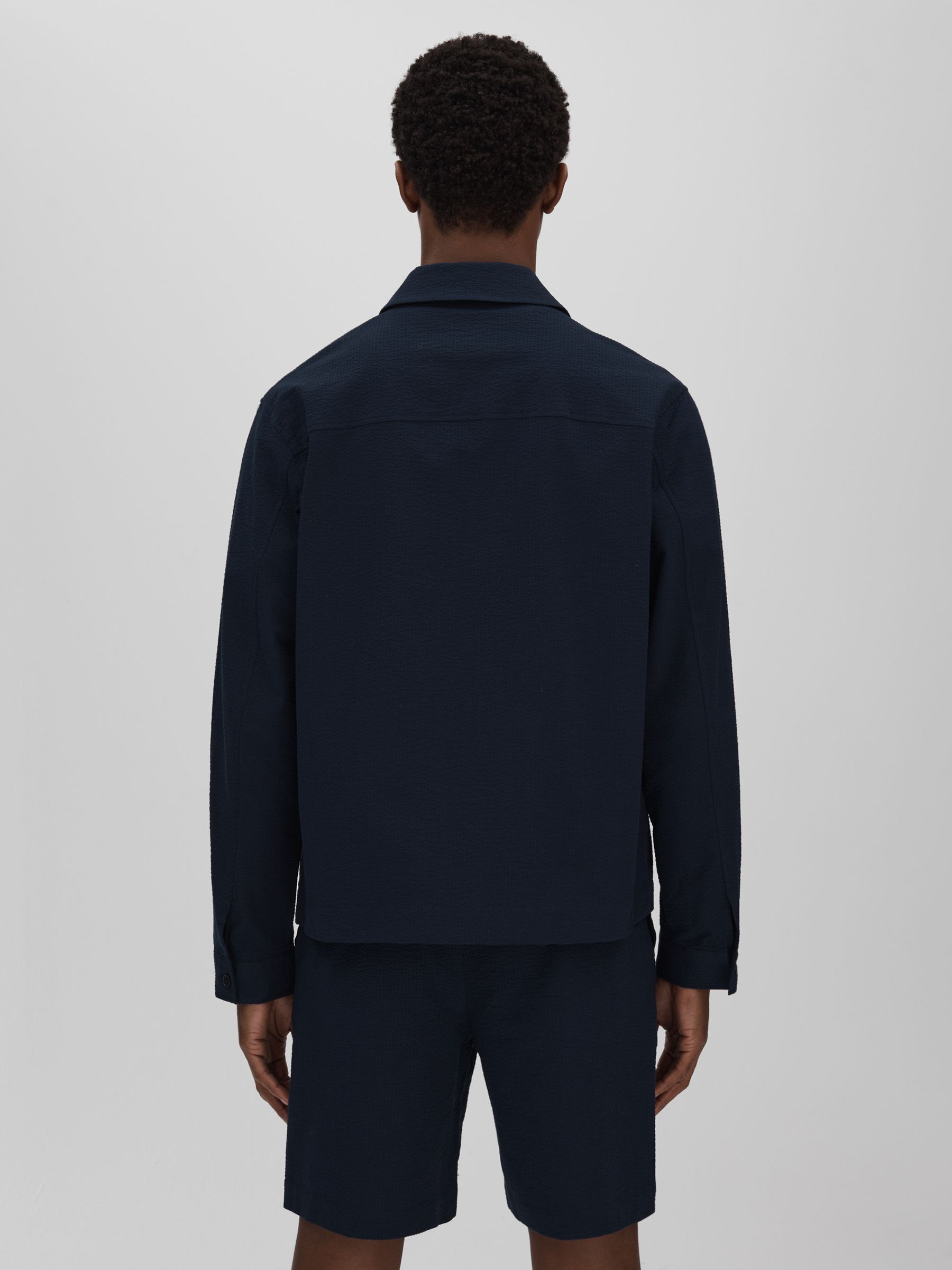 Wax London Seersucker Jacket in Navy - Image 5 of 6