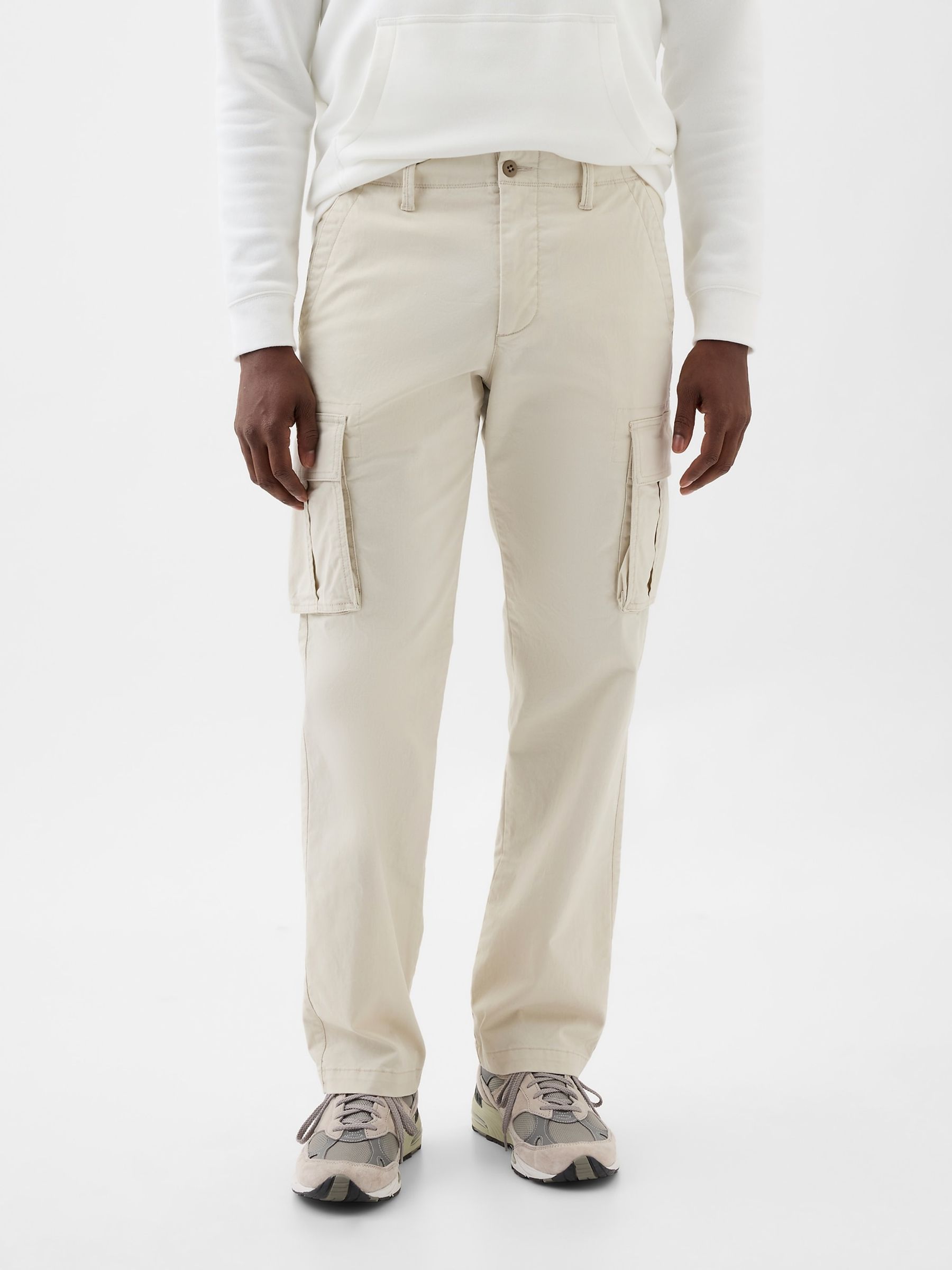 Beige Straight Fit Cargo Trousers - Image 1 of 5