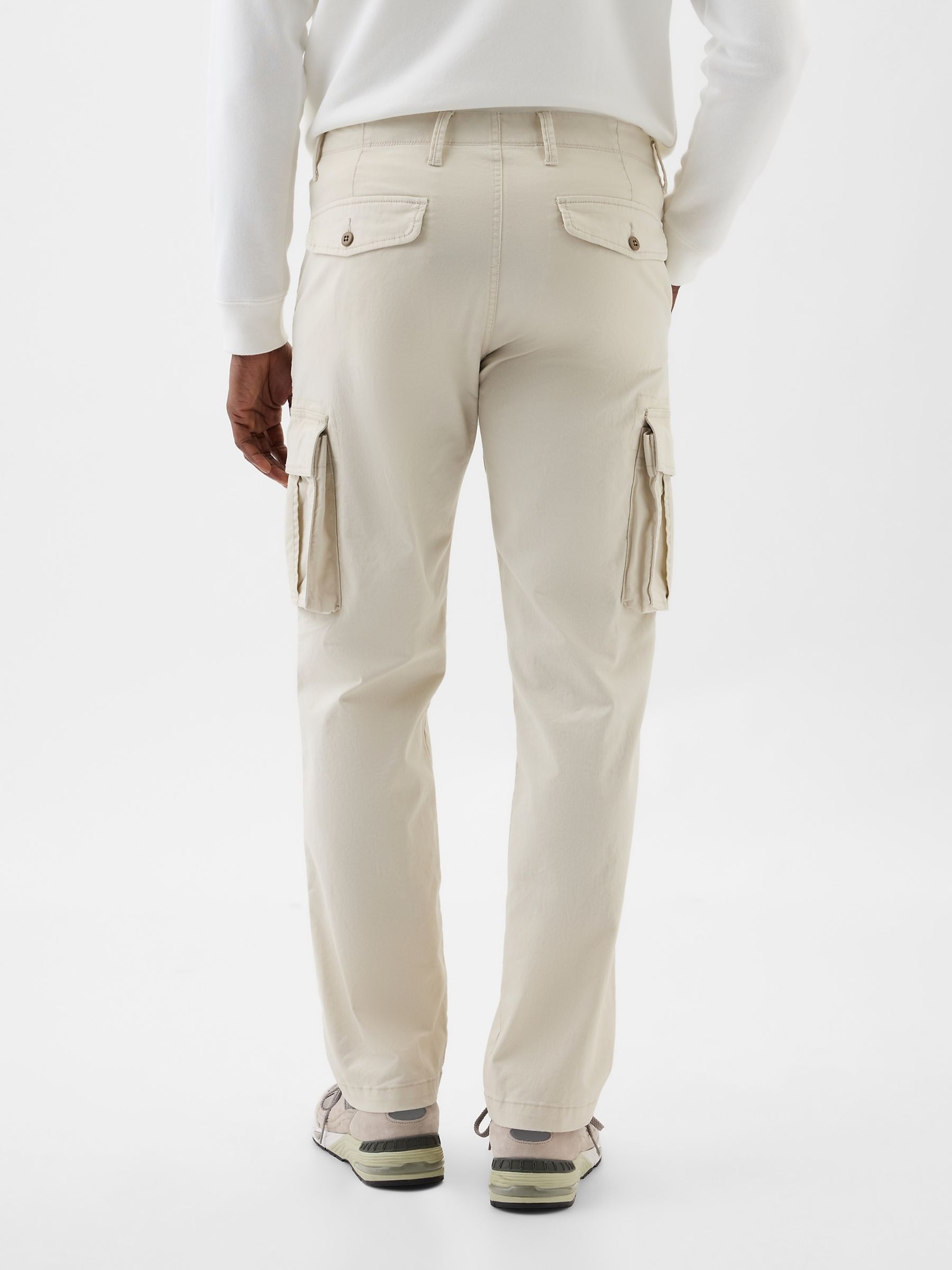 Beige Straight Fit Cargo Trousers - Image 2 of 5