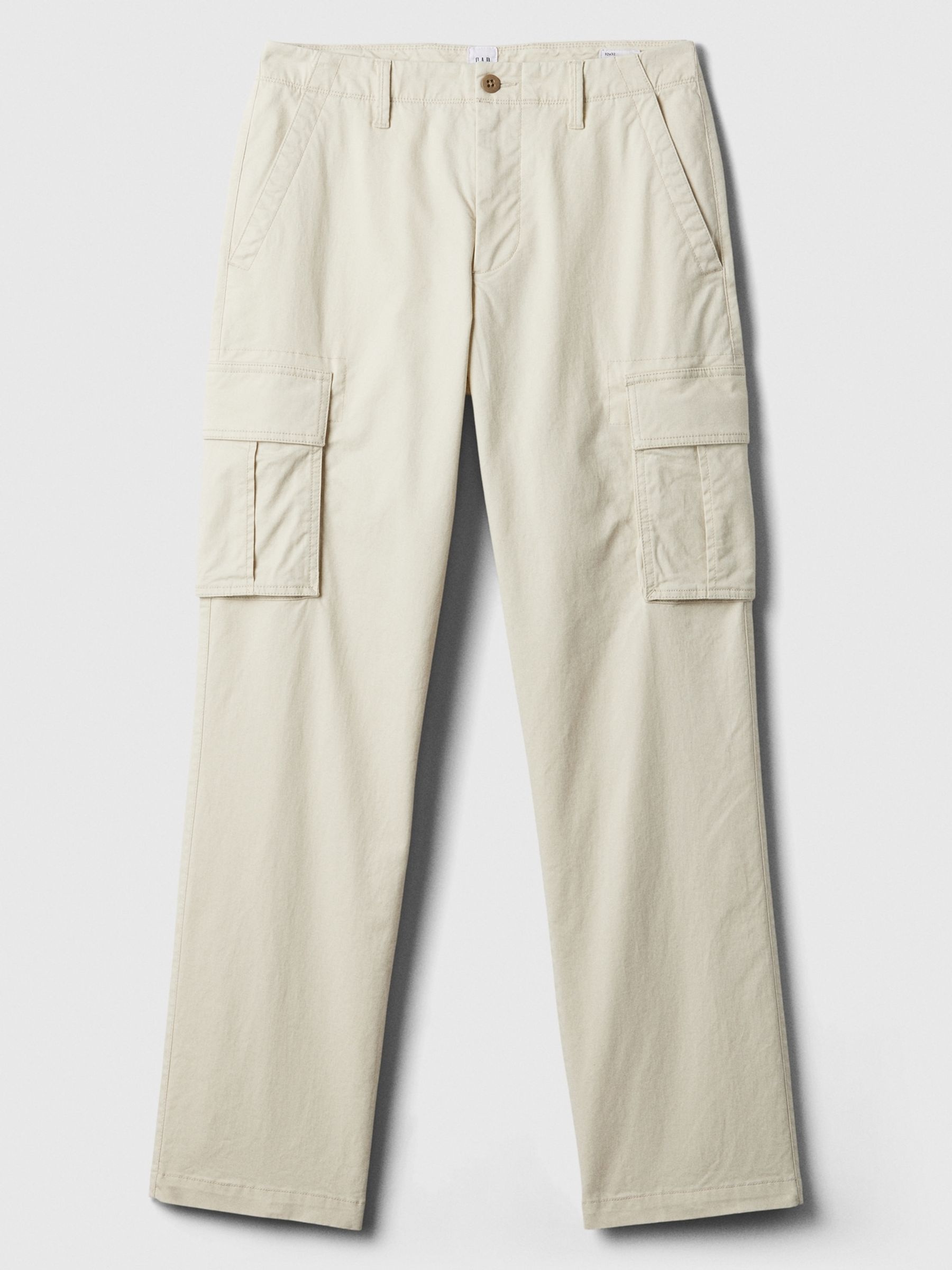 Beige Straight Fit Cargo Trousers - Image 5 of 5