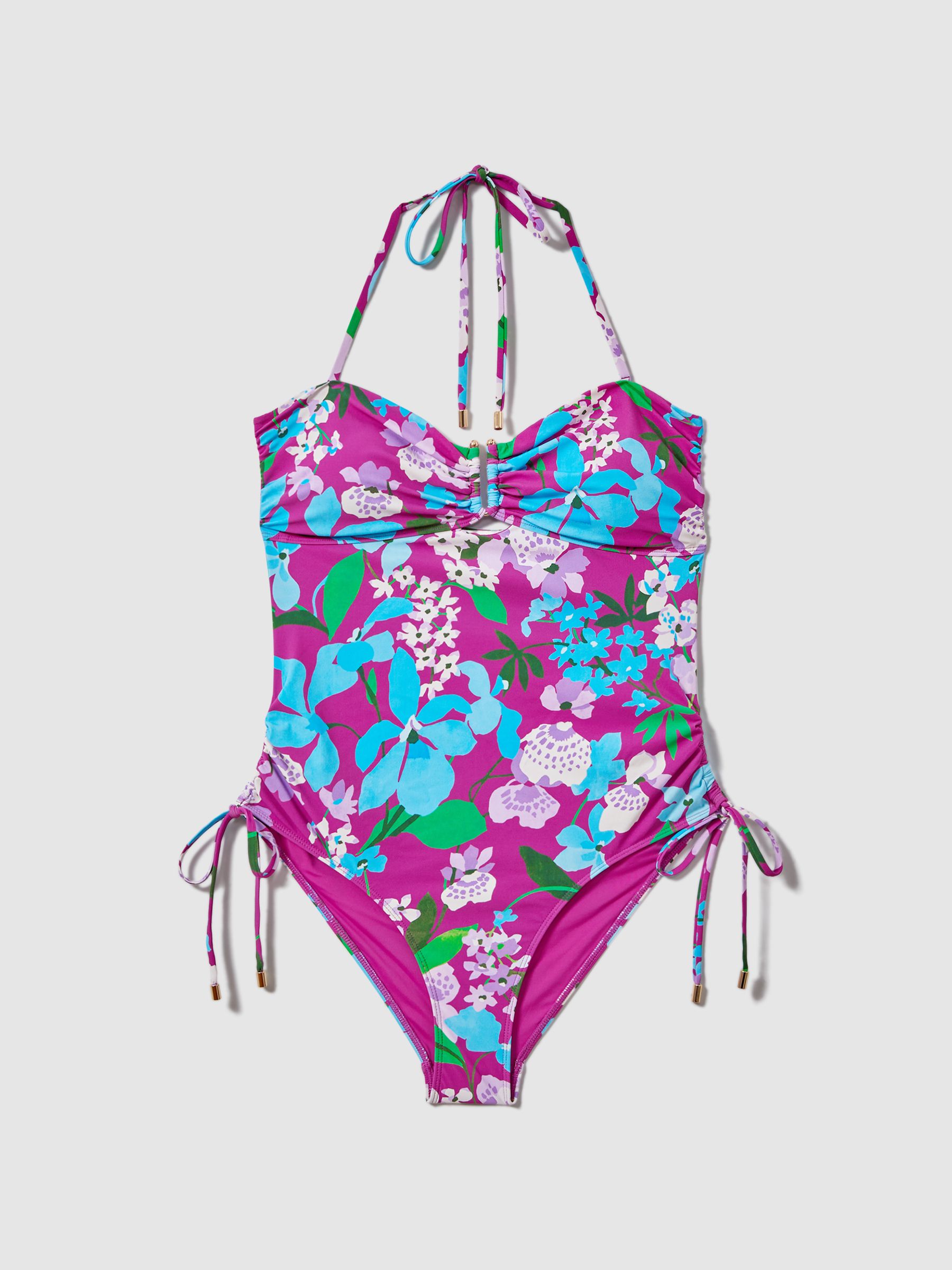 Florere Printed Ruched Swimsuit in Multi - Image 2 of 4
