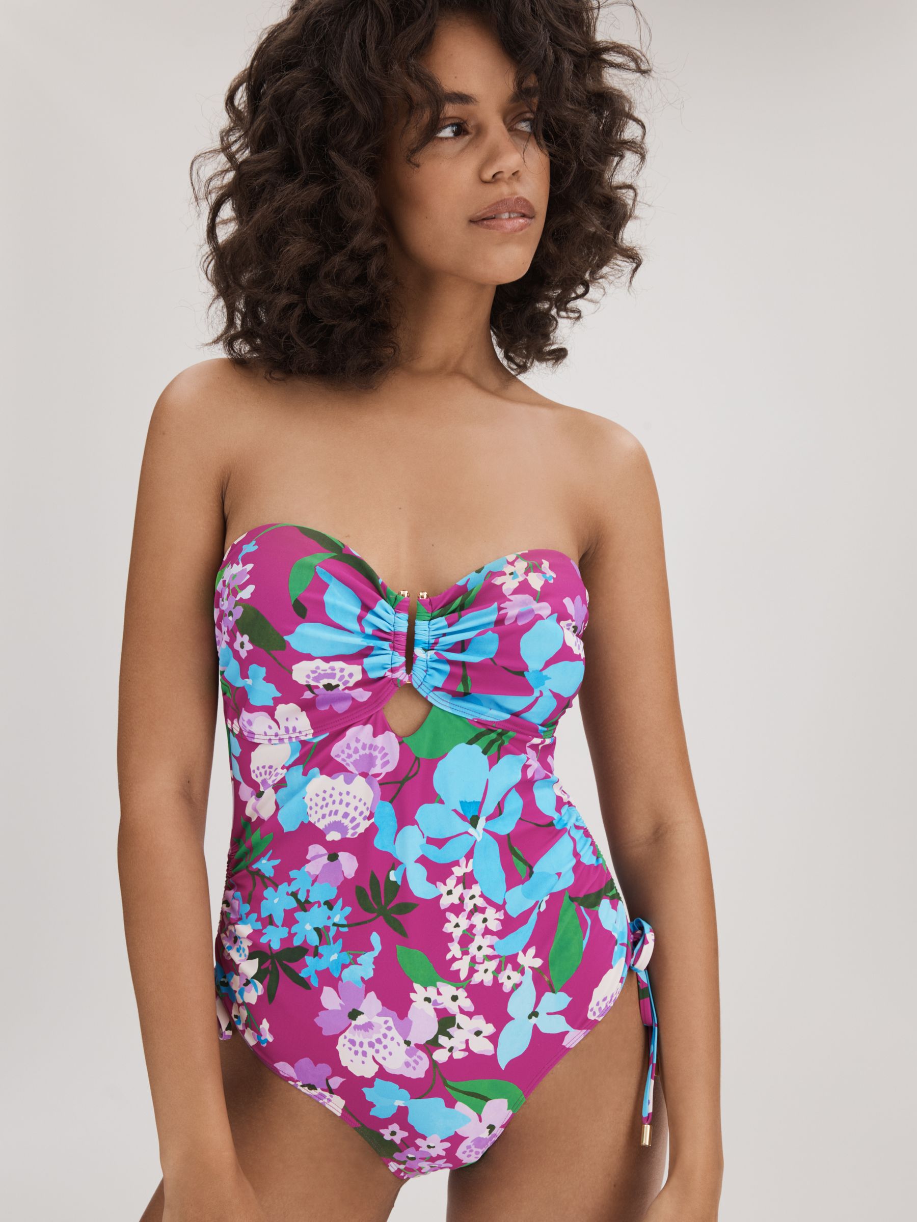 Florere Printed Ruched Swimsuit in Multi - Image 3 of 4