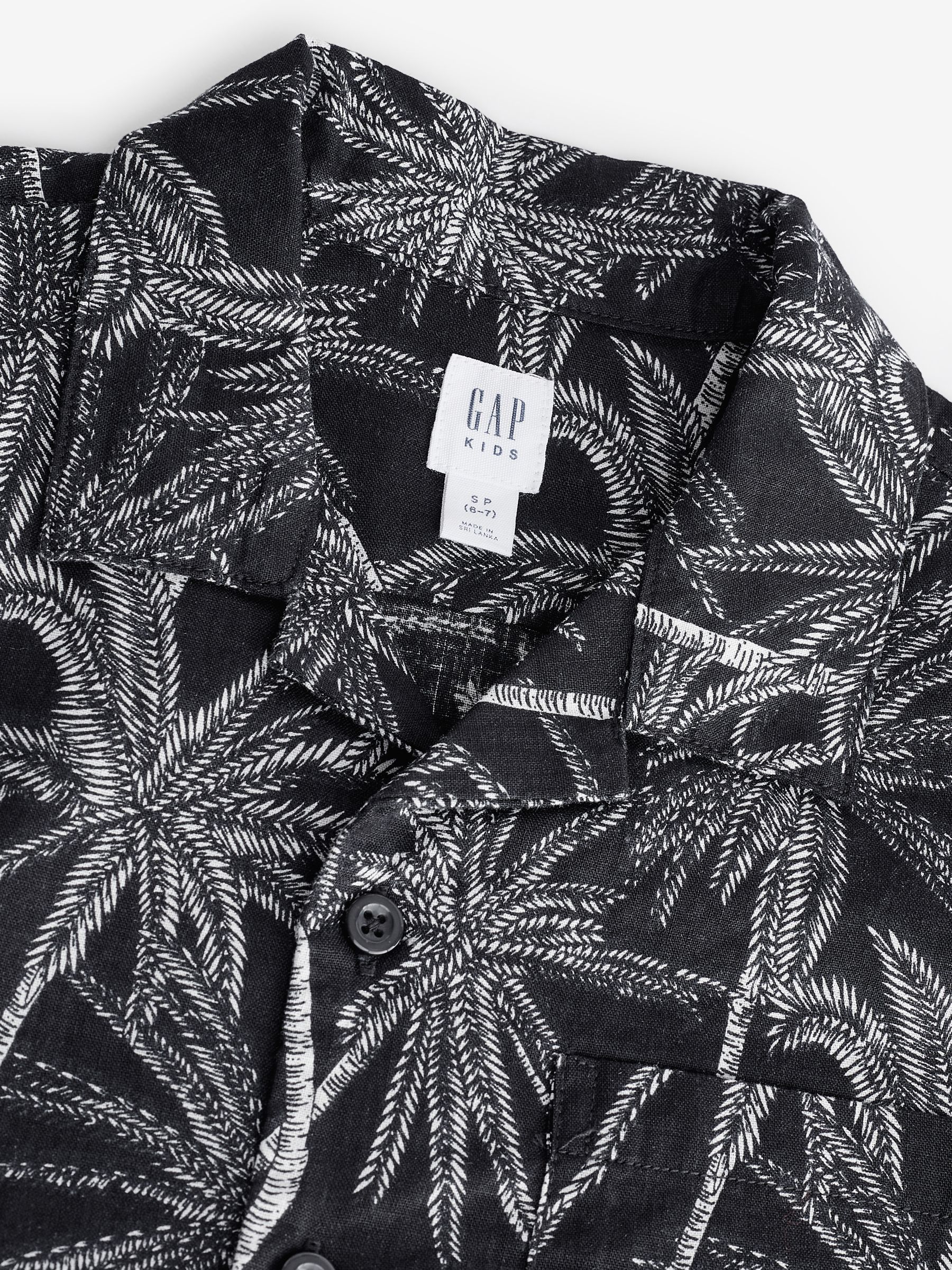 Black Short Sleeve Linen Cotton Shirt (4-13yrs) - Image 6 of 6