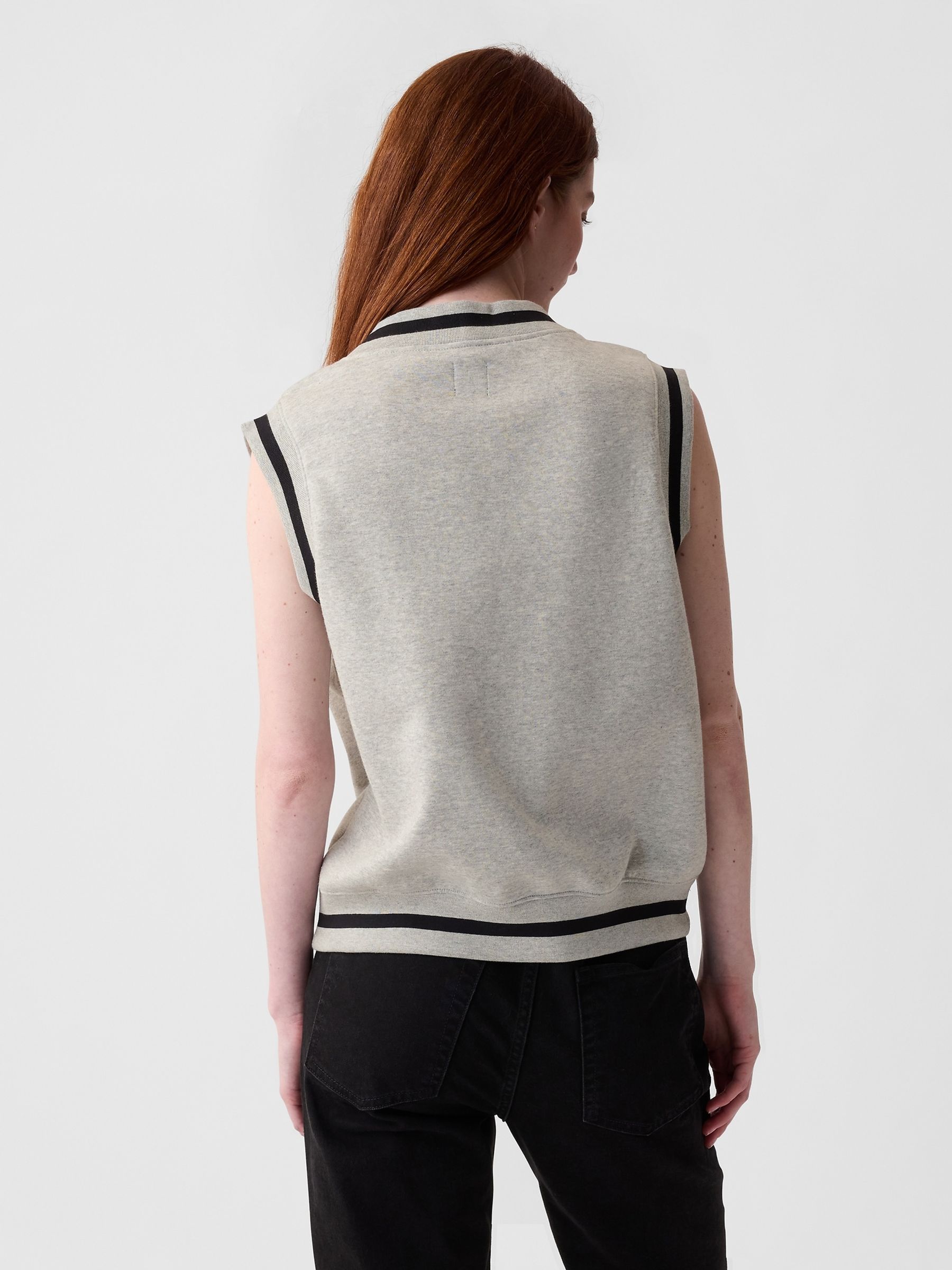 Grey Vintage Soft Oversized V Neck Vest - Image 2 of 3