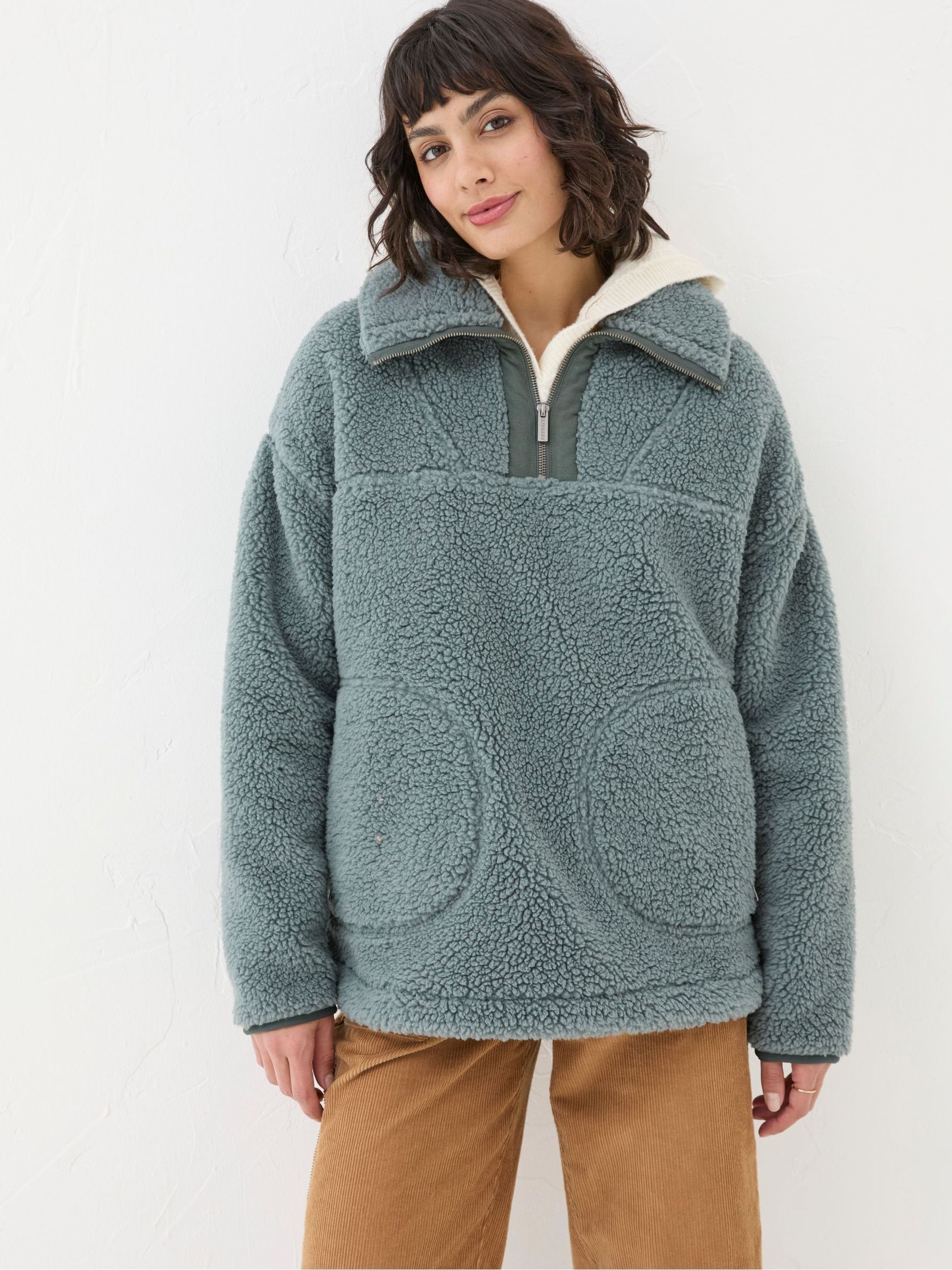 Parker Duck Egg Blue Half Neck Fleece - Image 2 of 6