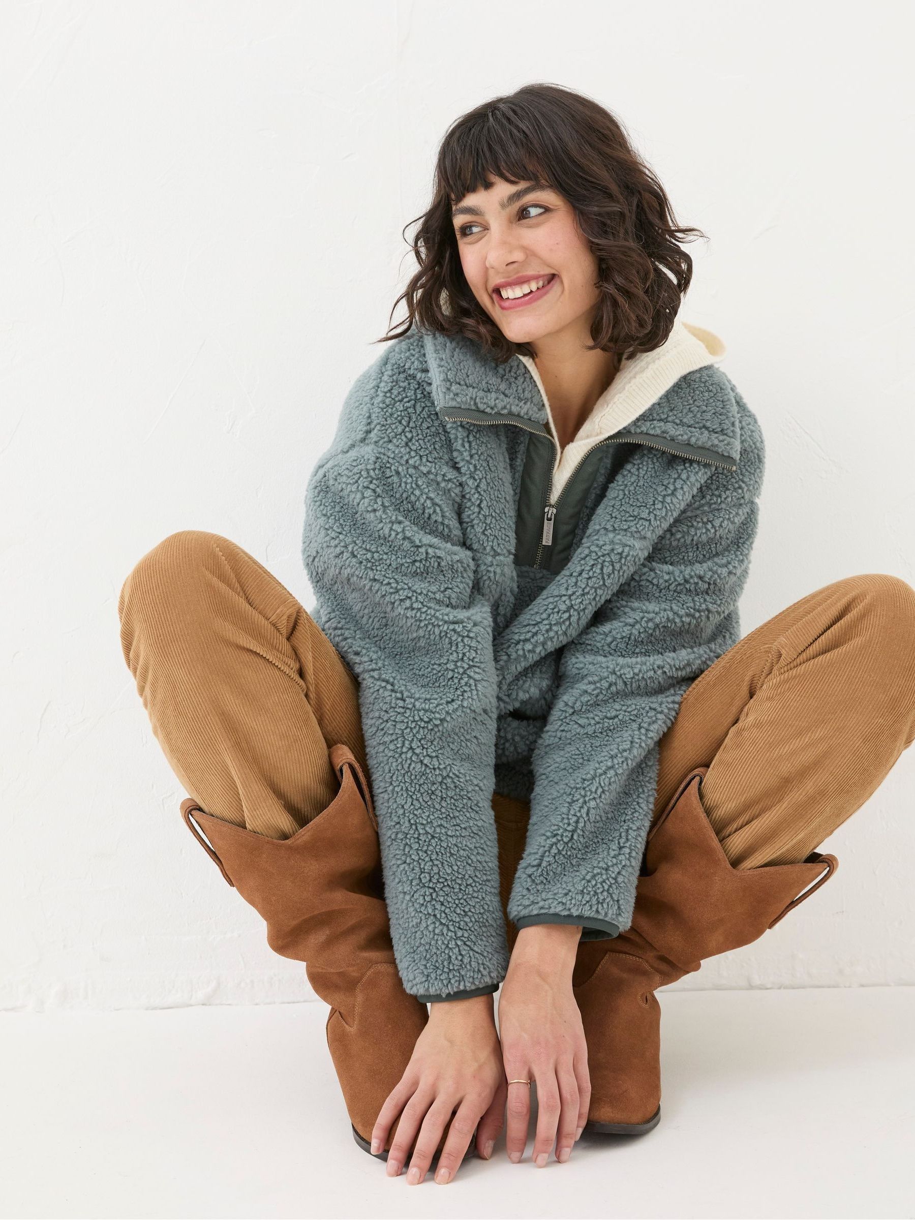 Parker Duck Egg Blue Half Neck Fleece - Image 4 of 6