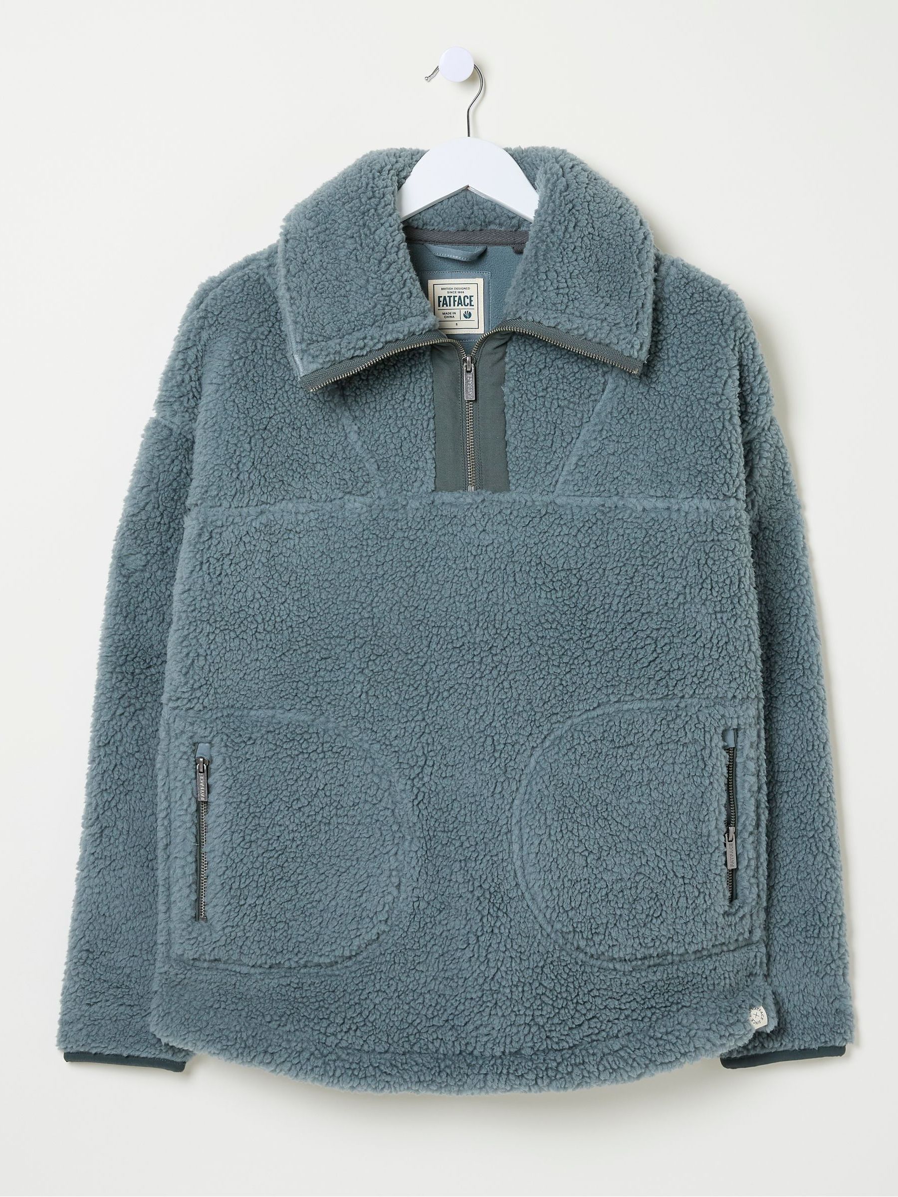 Parker Duck Egg Blue Half Neck Fleece - Image 6 of 6