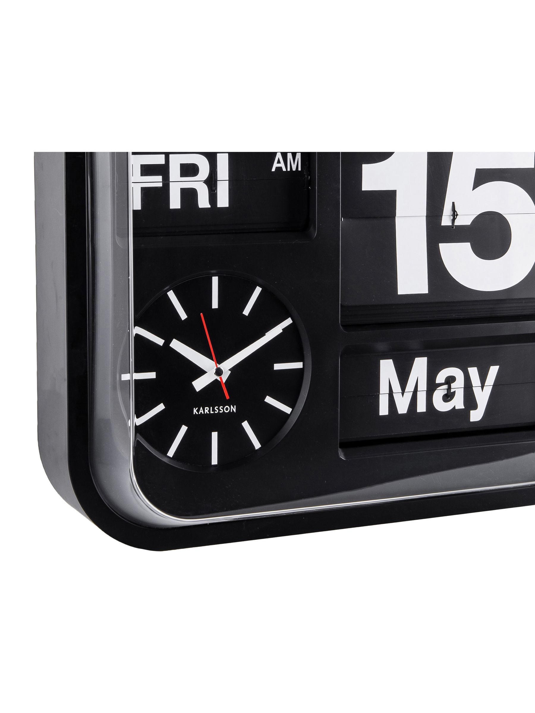 Karlsson Black Big Flip Wall Clock - Image 3 of 3