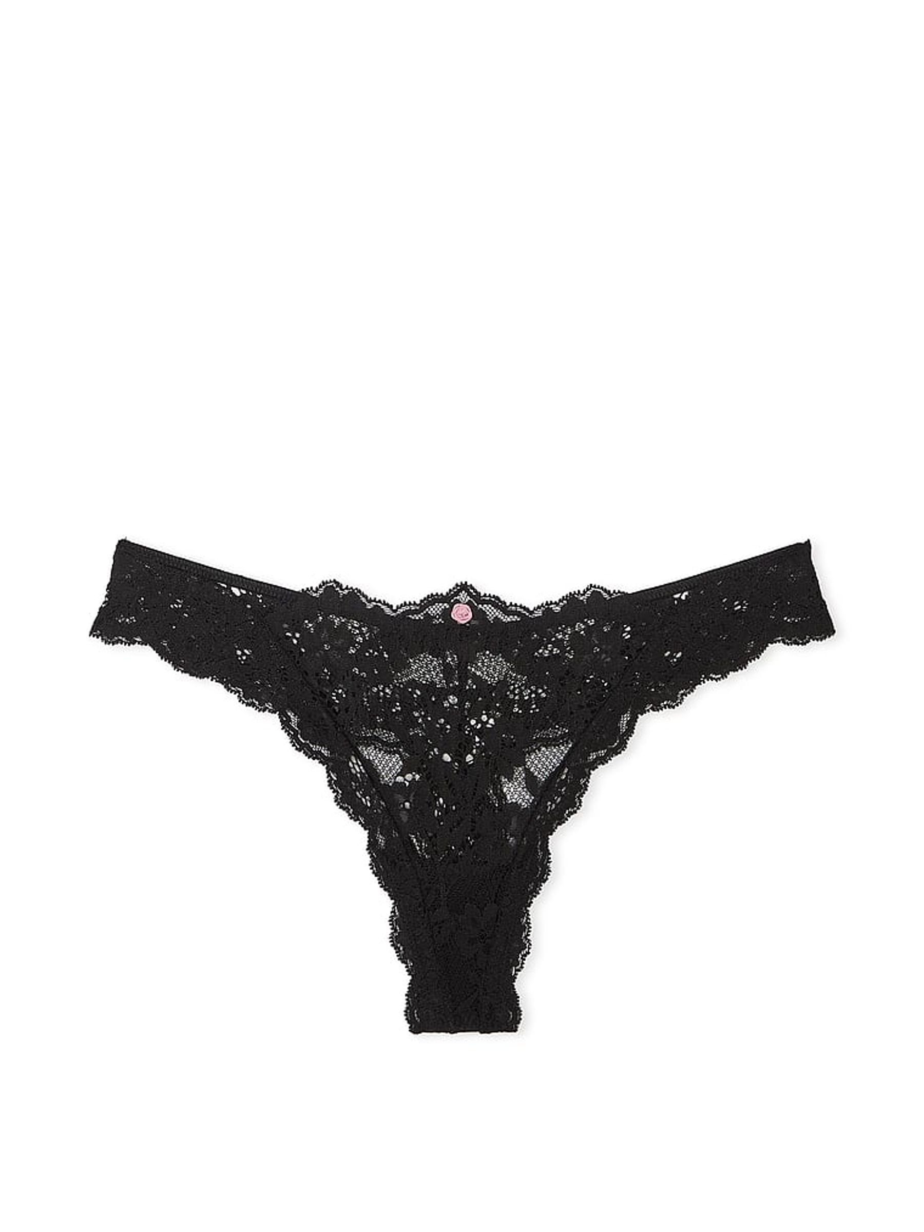 Black Thong Lace Knickers - Image 3 of 3