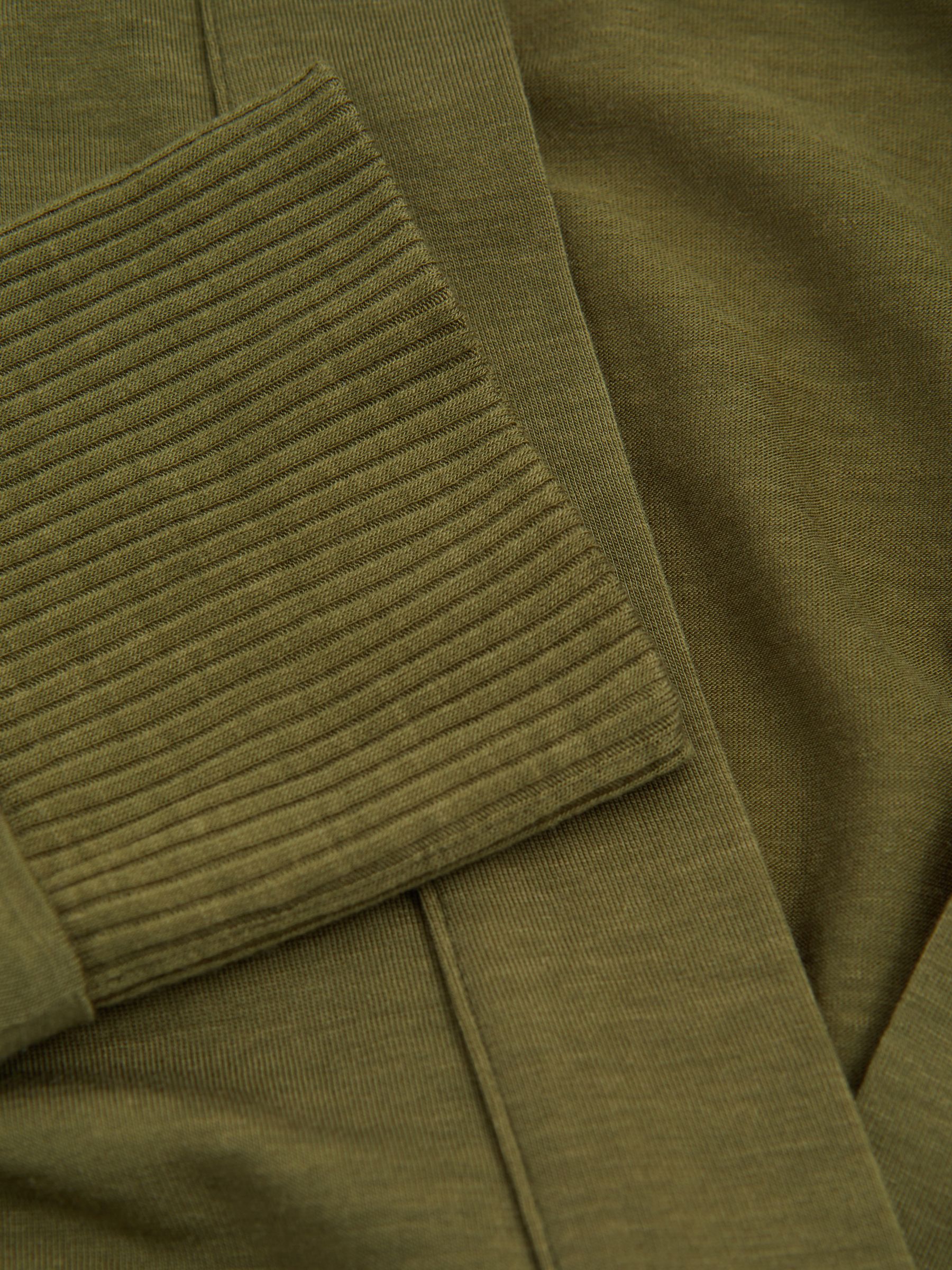 Lyocell-Wool Open-Collar Top in Green - Image 8 of 8