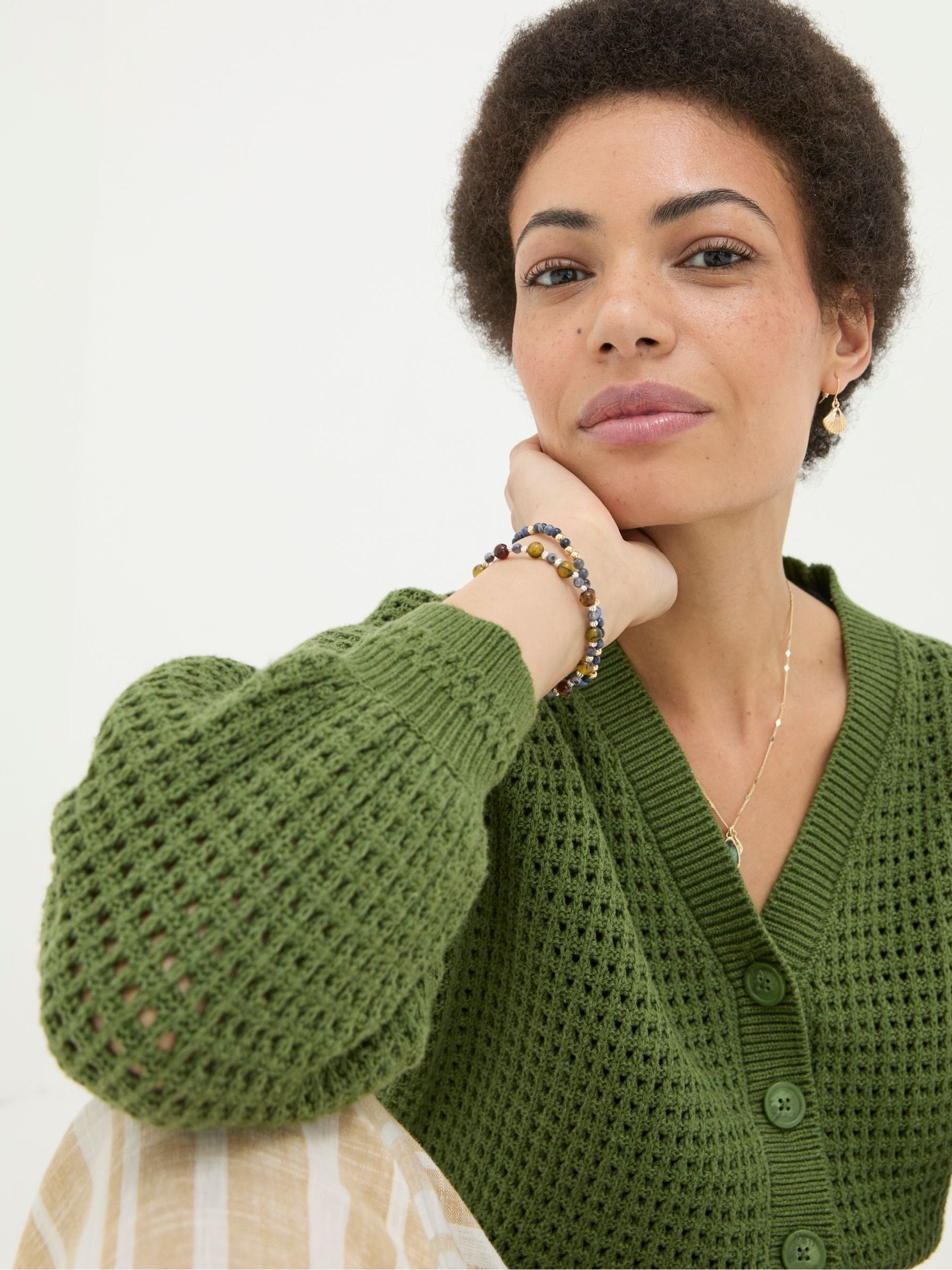 Annie Green Button Through Cardigan - Image 3 of 5