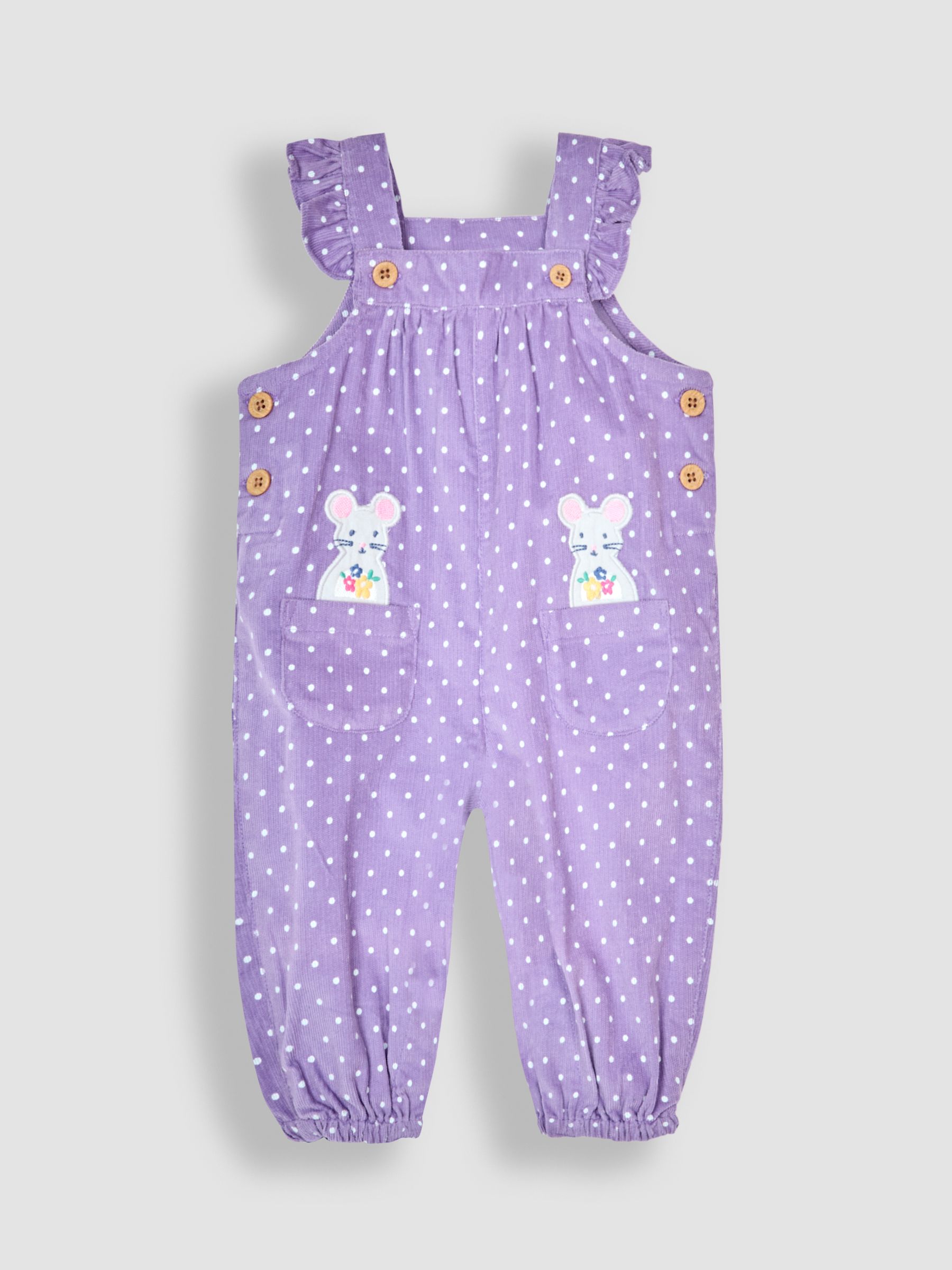 Lilac Purple Mouse Appliqué Cord Dungarees & Top Set - Image 2 of 6