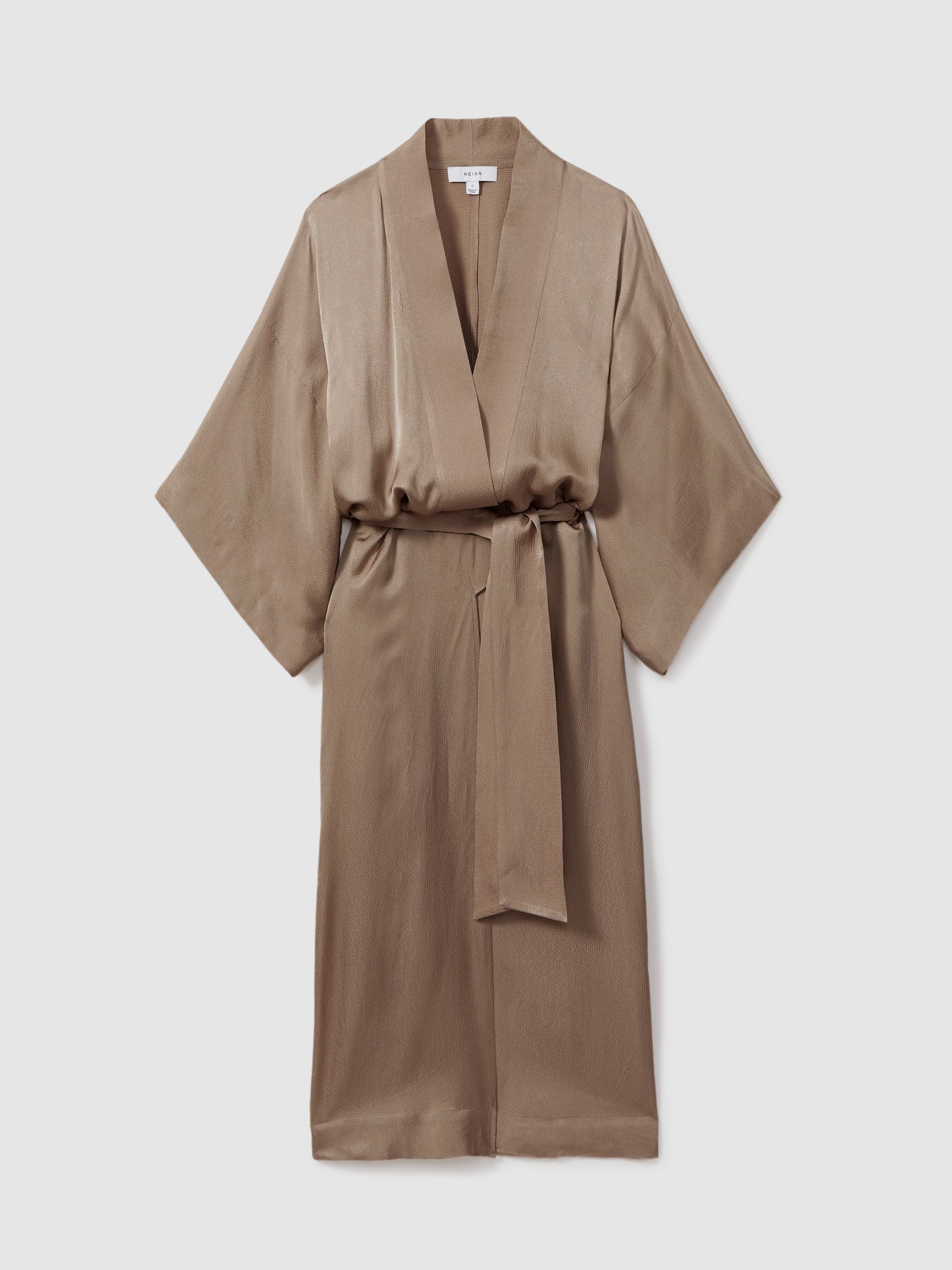 Textured Belted Kimono in Mink - Image 2 of 4