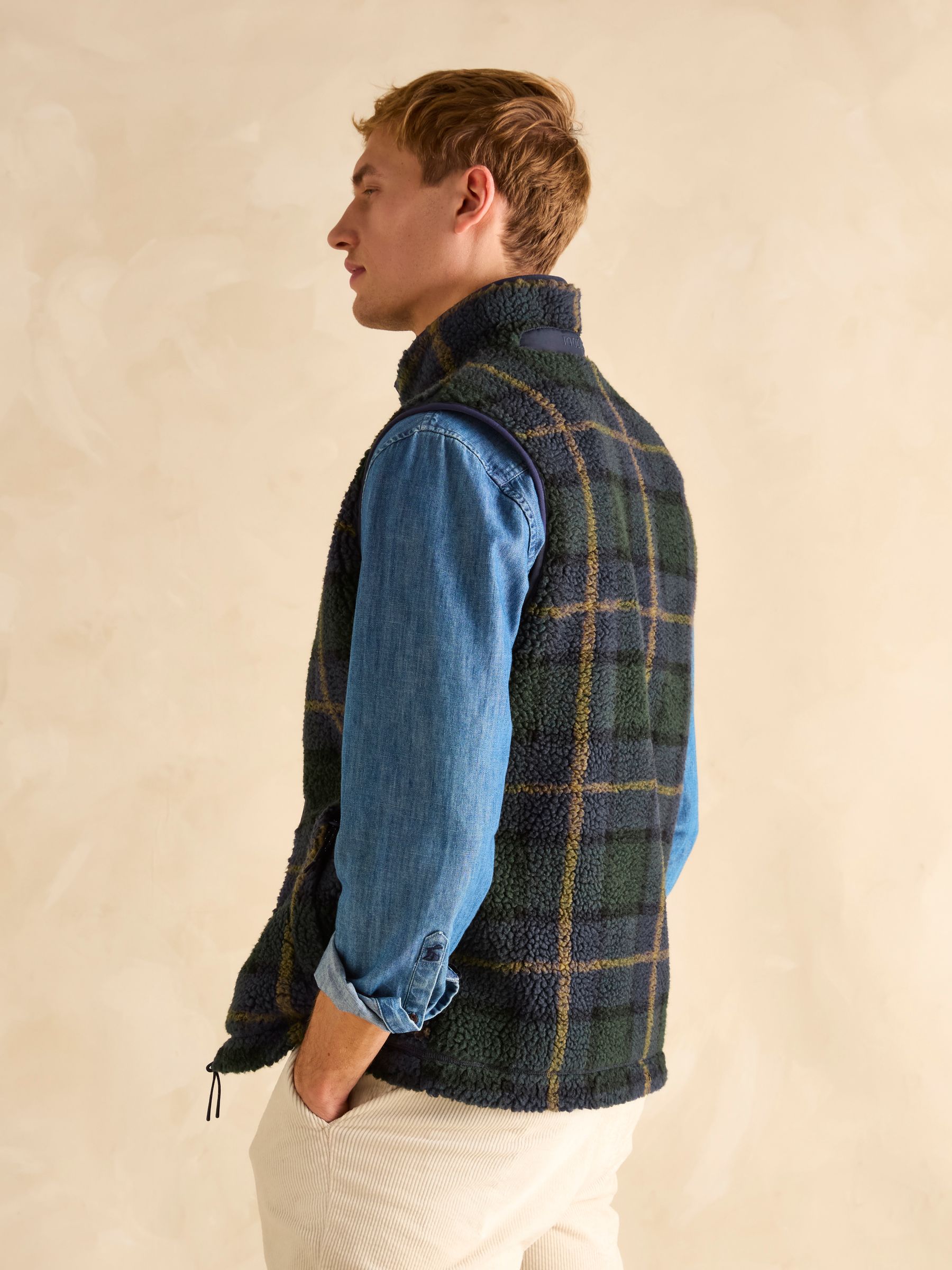 Otis Navy Borg Fleece Gilet - Image 2 of 8