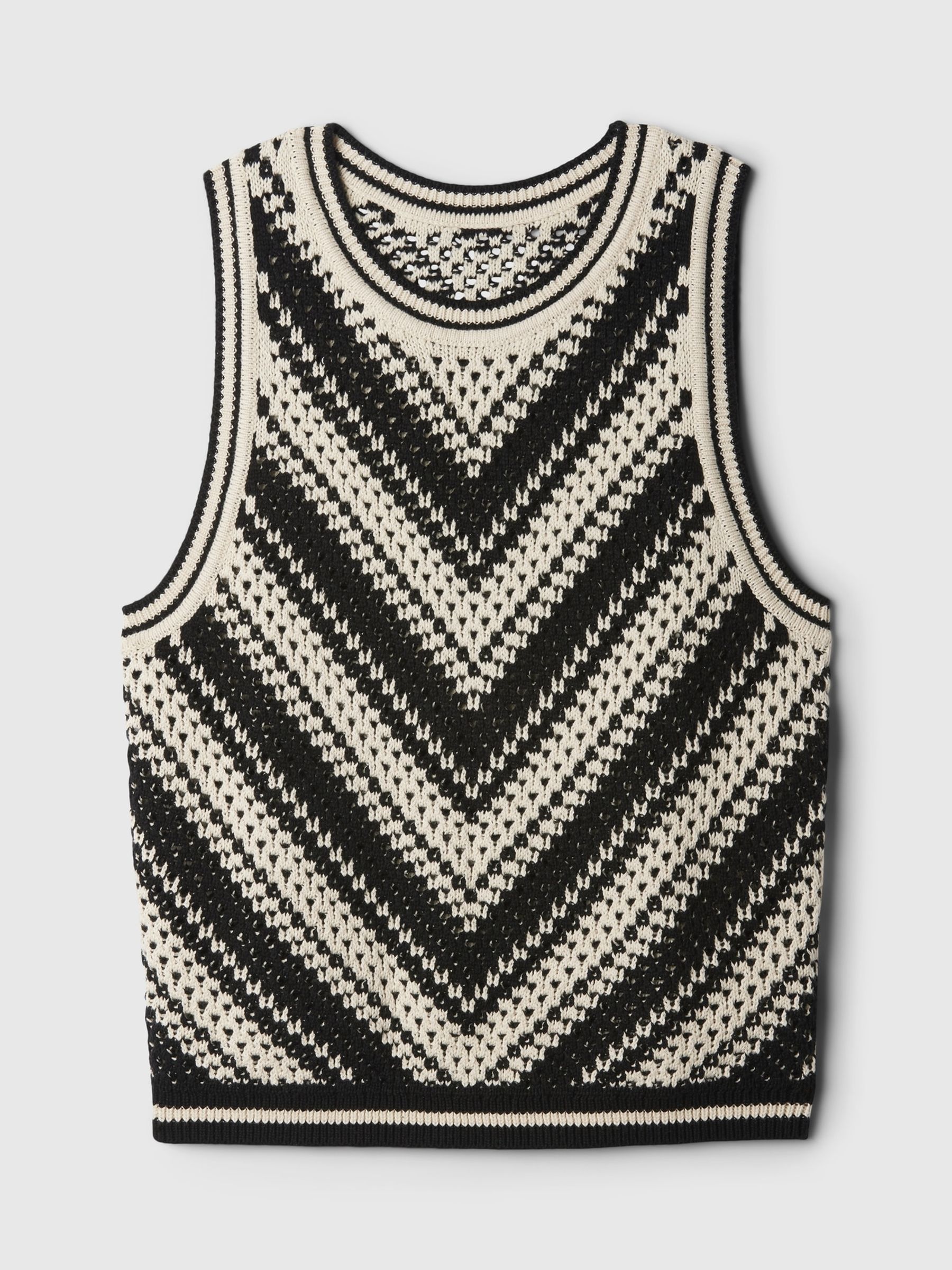 Black & Cream Crochet Vest - Image 5 of 5