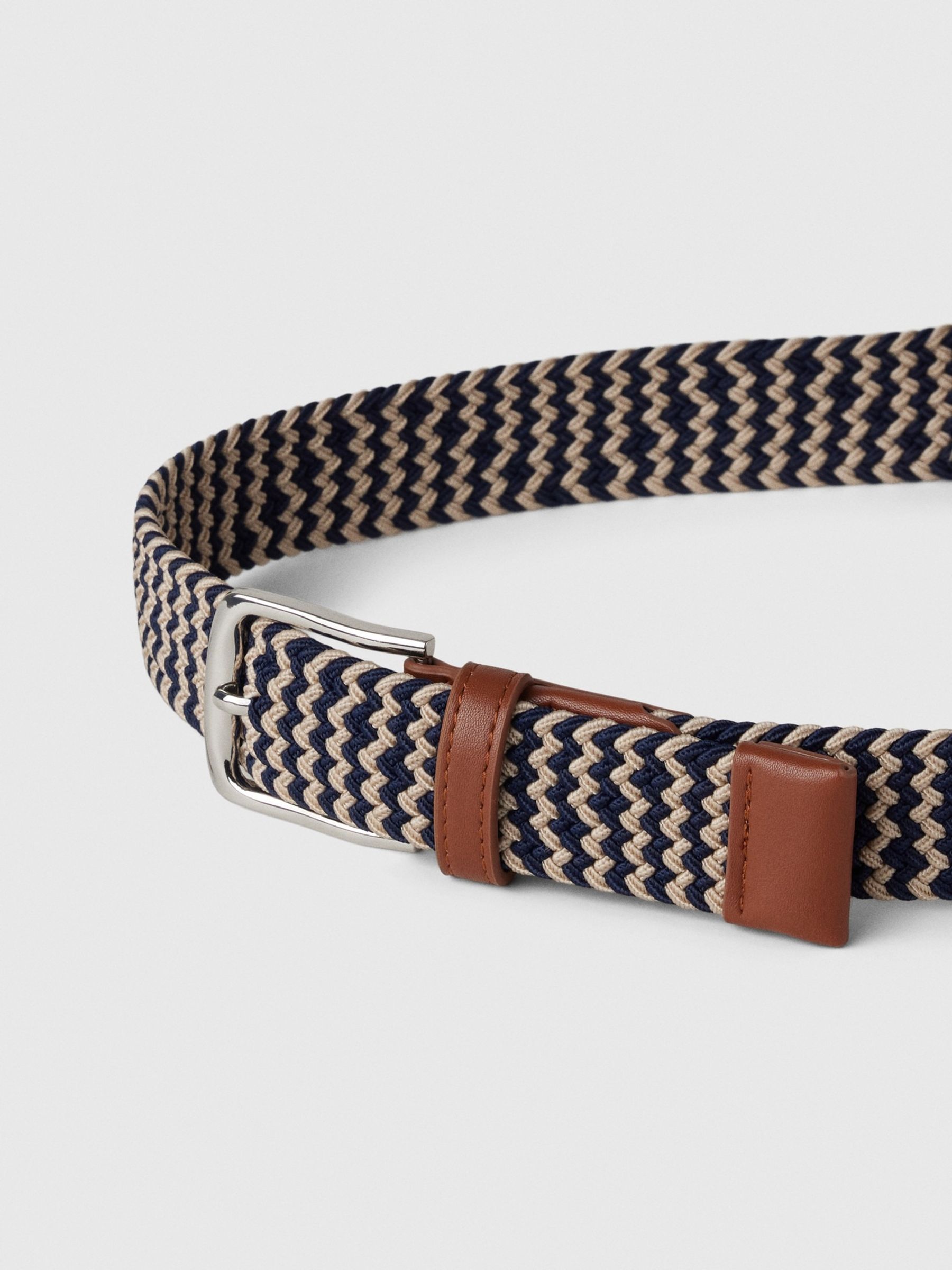 Navy Blue Braided Vegan Leather Belt - Image 2 of 3