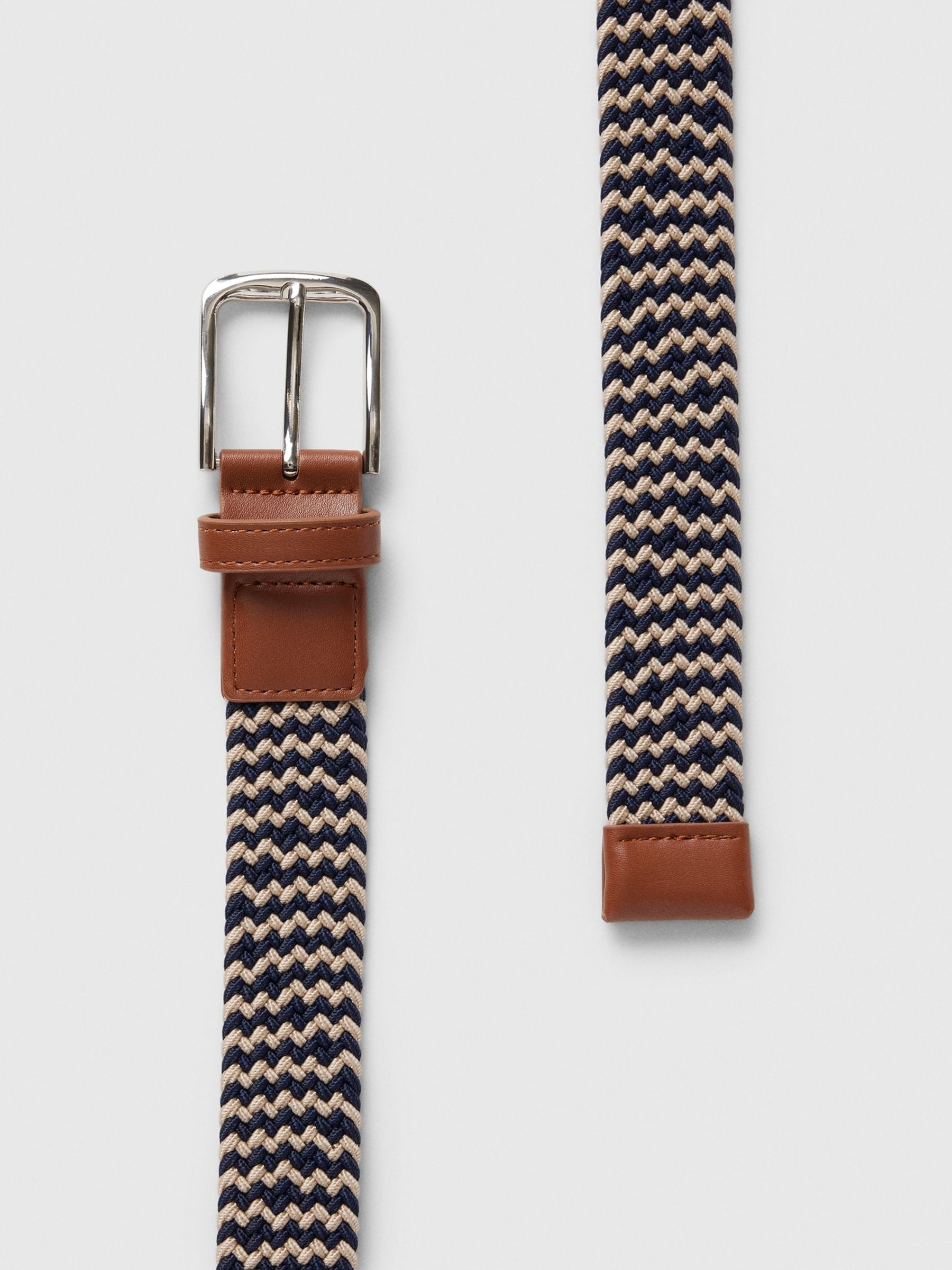 Navy Blue Braided Vegan Leather Belt - Image 3 of 3